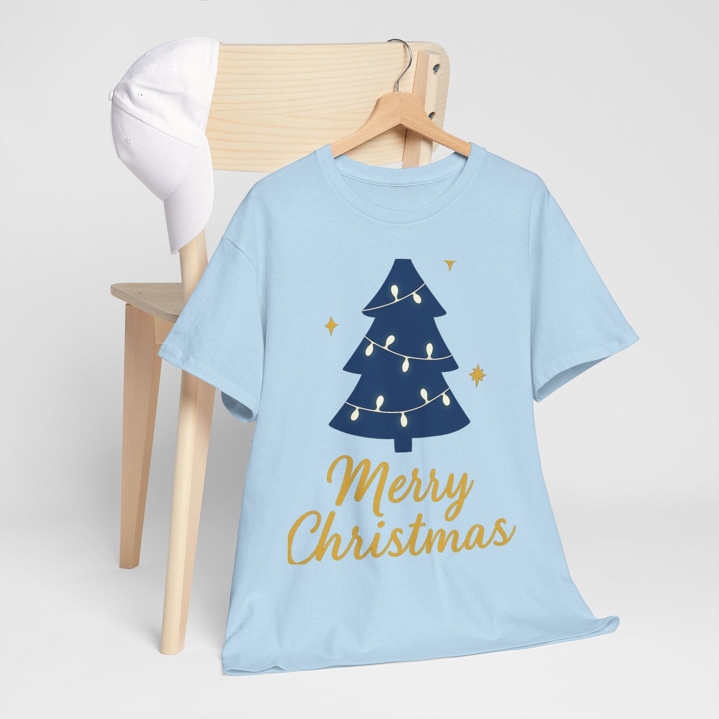 Merry Christmas Unisex Heavy Cotton Tee – Faith-Inspired Holiday Shirt