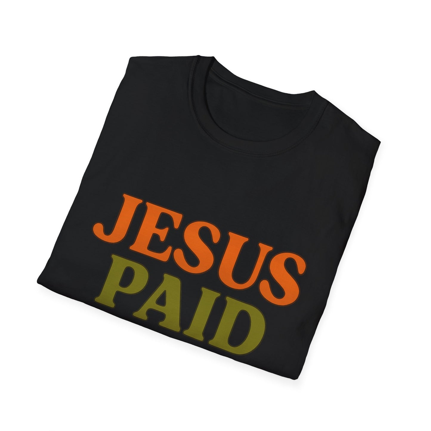 Jesus Paid It All Christian T-Shirt – Softstyle Hymn-Inspired Faith Tee for Women & Men.