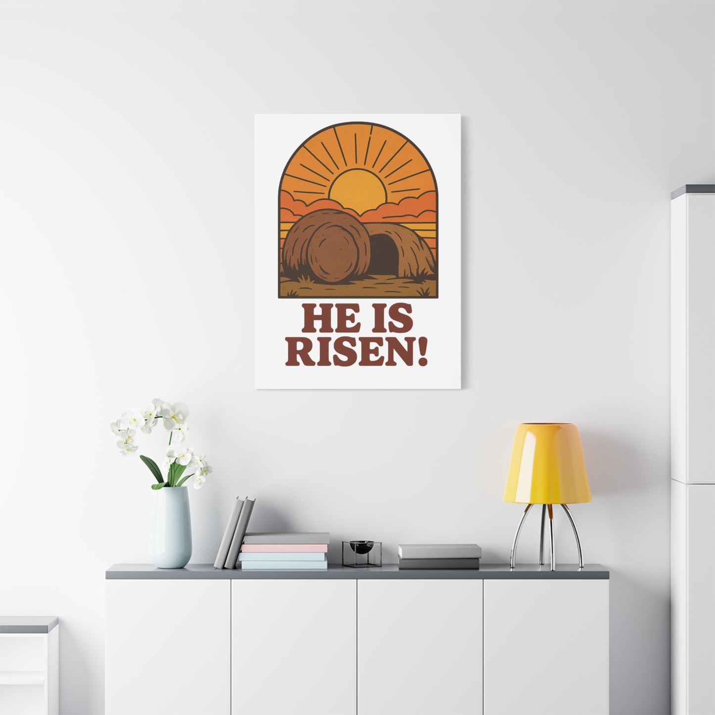 He Is Risen Wall Art | The Empty Tomb Christian Poster – Resurrection Morning Decor.