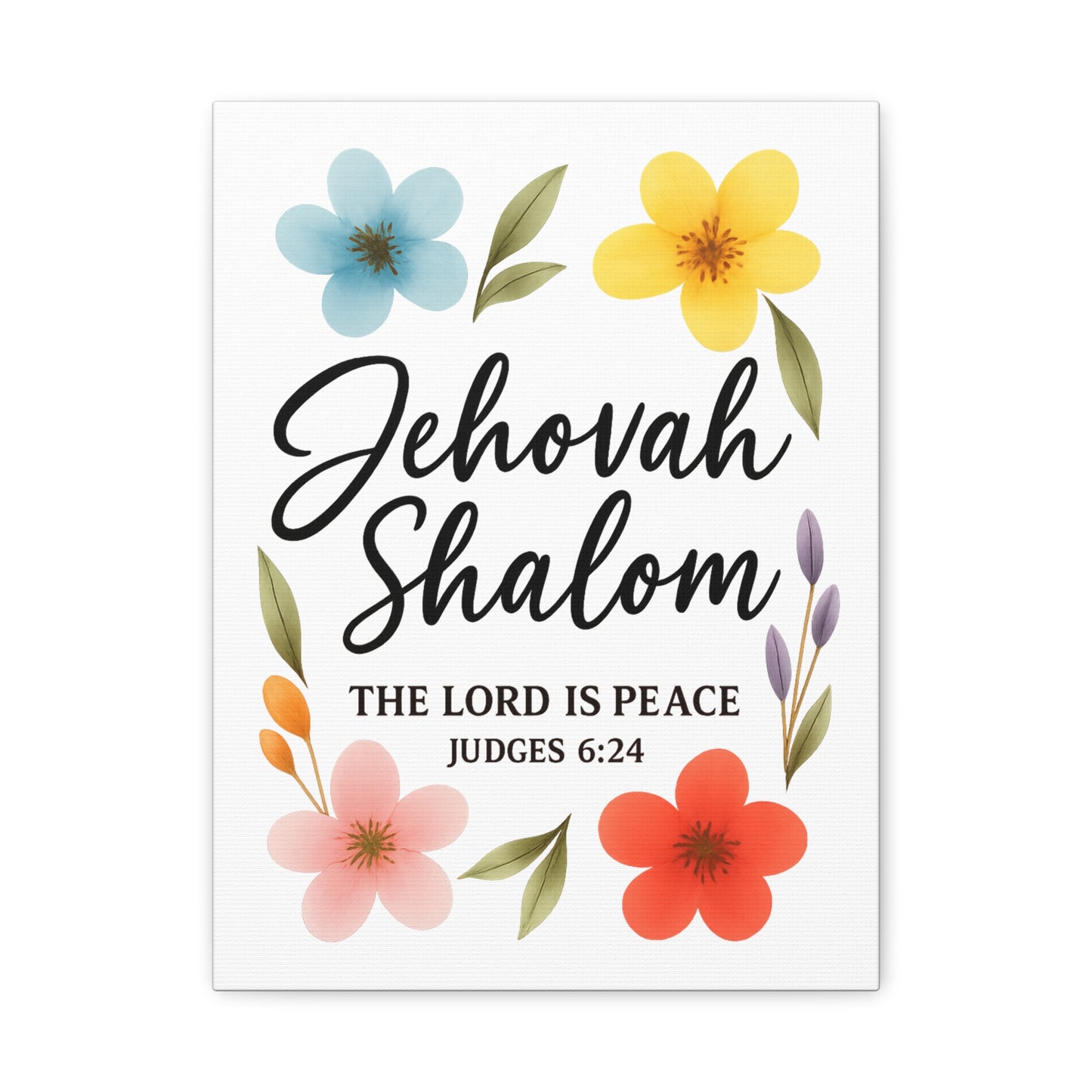 Jehovah Shalom Wall Art – The Lord Is Peace | Judges 6:24 Christian Decor -Matte Canvas, Stretched, 1.25"