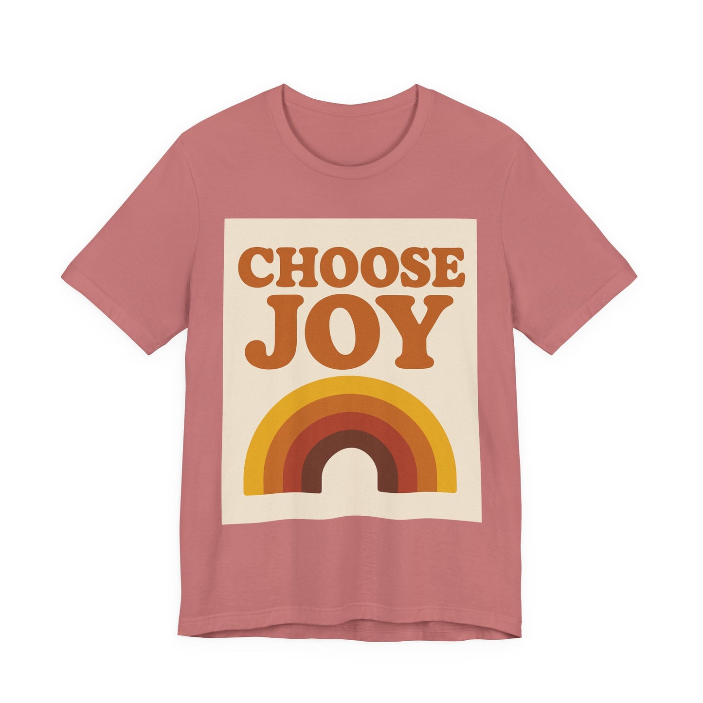 Retro Rainbow Choose Joy Tee, Unisex T-Shirt, Positive Vibes Shirt, Gift for Her, Summer Clothing, Joyful Apparel