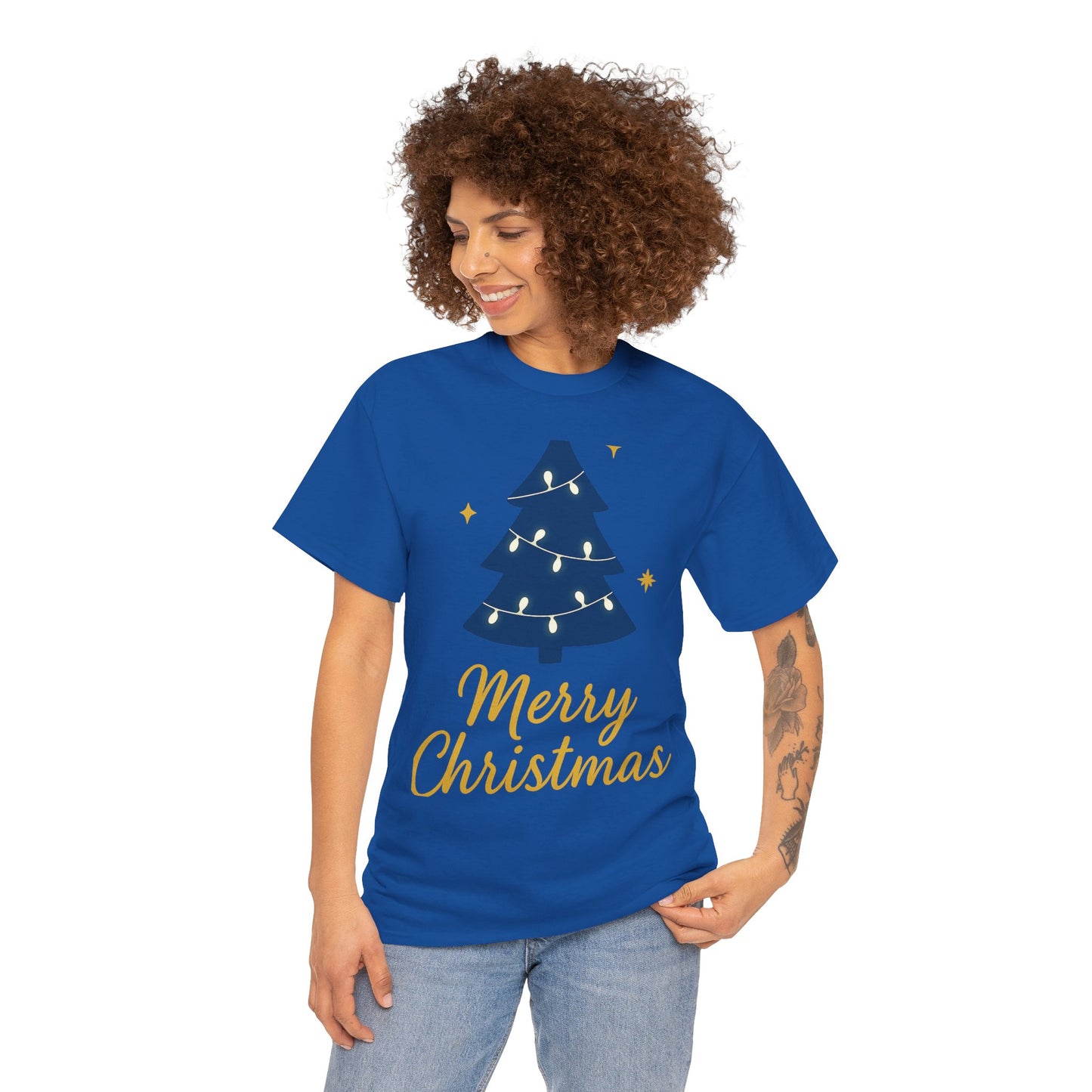 Merry Christmas Unisex Heavy Cotton Tee – Faith-Inspired Holiday Shirt