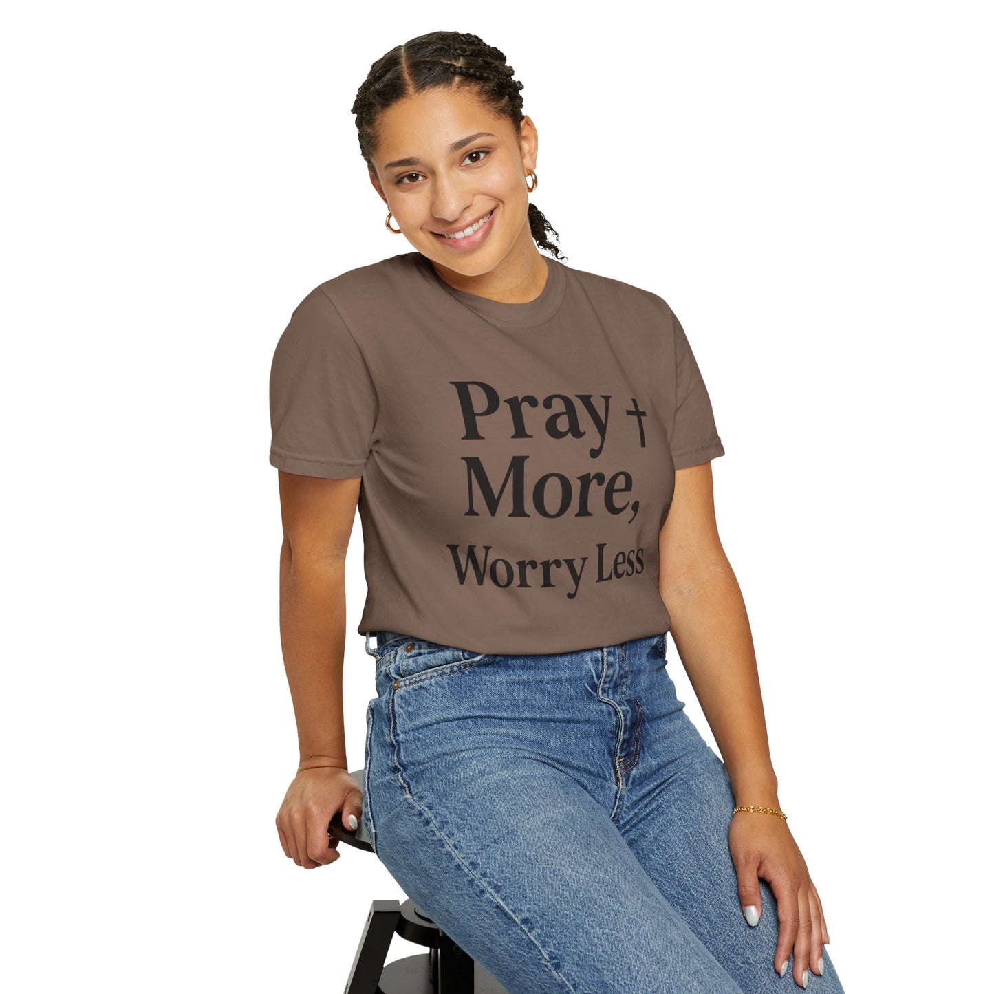 Pray More Worry Less Christian T-Shirt | Inspirational Unisex Tee