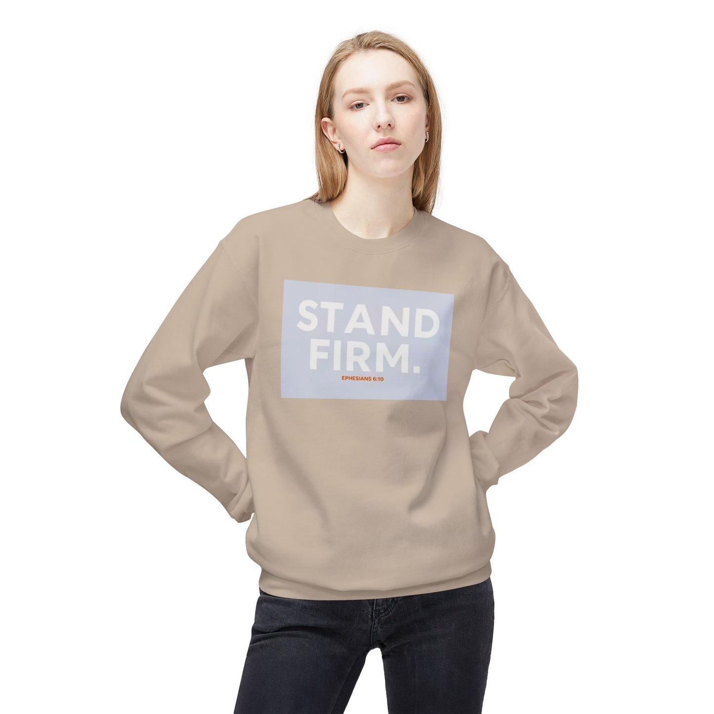 “Stand firm” Crewneck Sweatshirt – Unisex Christian Apparel