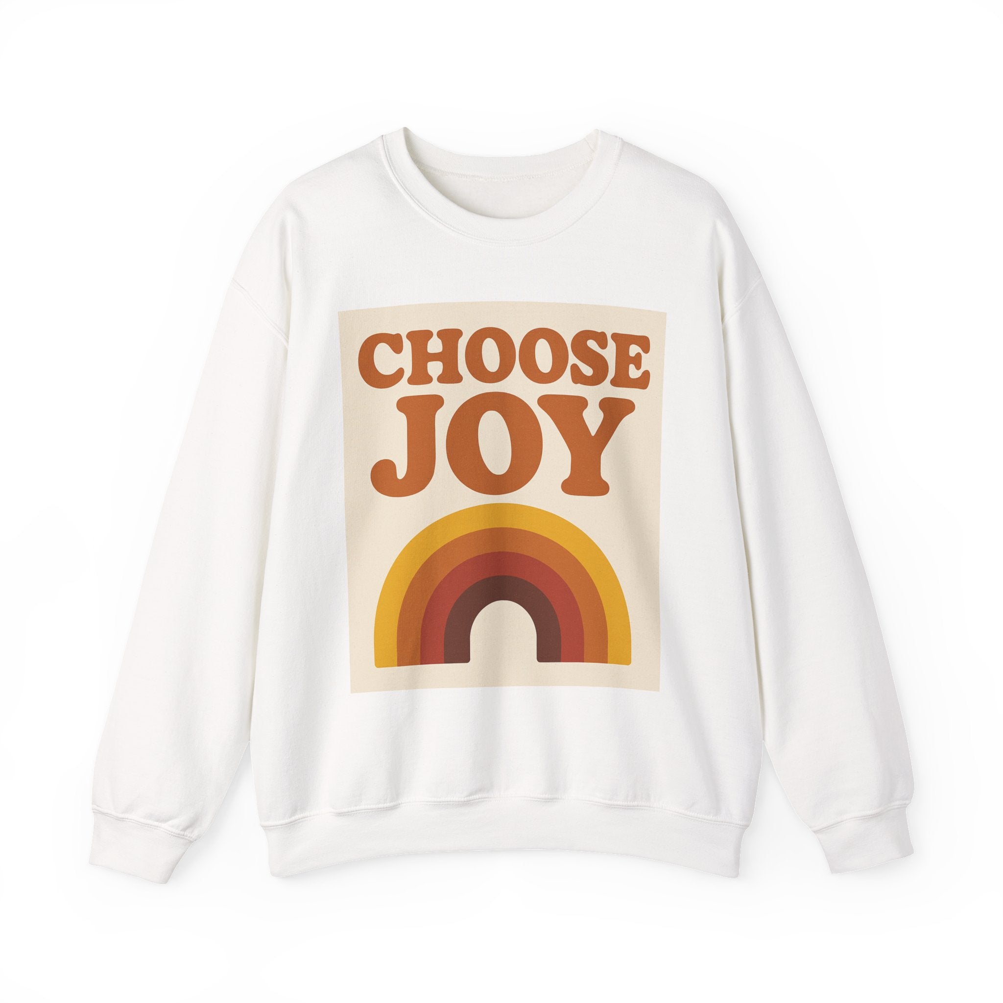 Choose Joy Rainbow Crewneck Sweatshirt, Unisex Sweatshirt, Motivational Gift, Cozy Layer, Fall Fashion, Positive Vibes