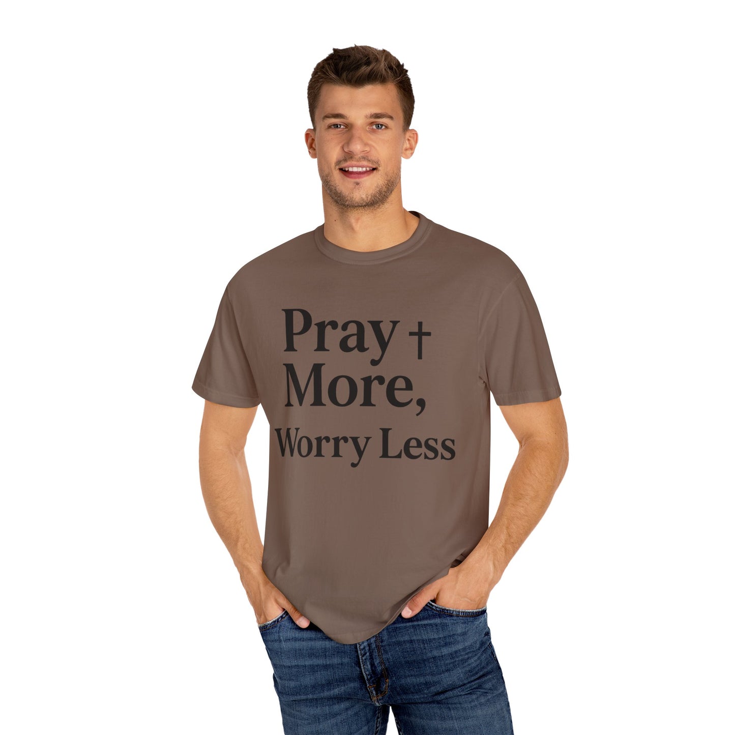 Pray More Worry Less Christian T-Shirt | Inspirational Unisex Tee