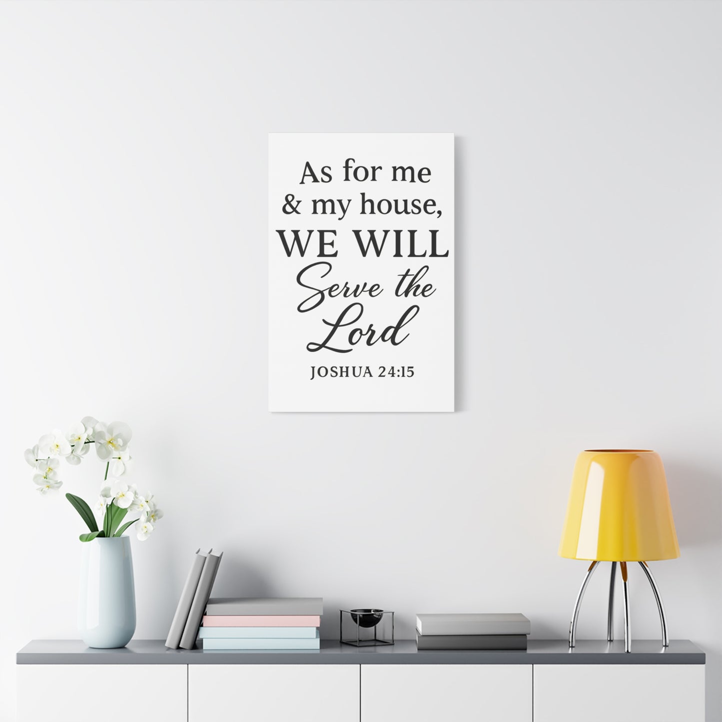 As for Me and My House We Will Serve the Lord Wall Art | Joshua 24:15 Scripture Decor - Matte Canvas, Stretched, 1.25"
