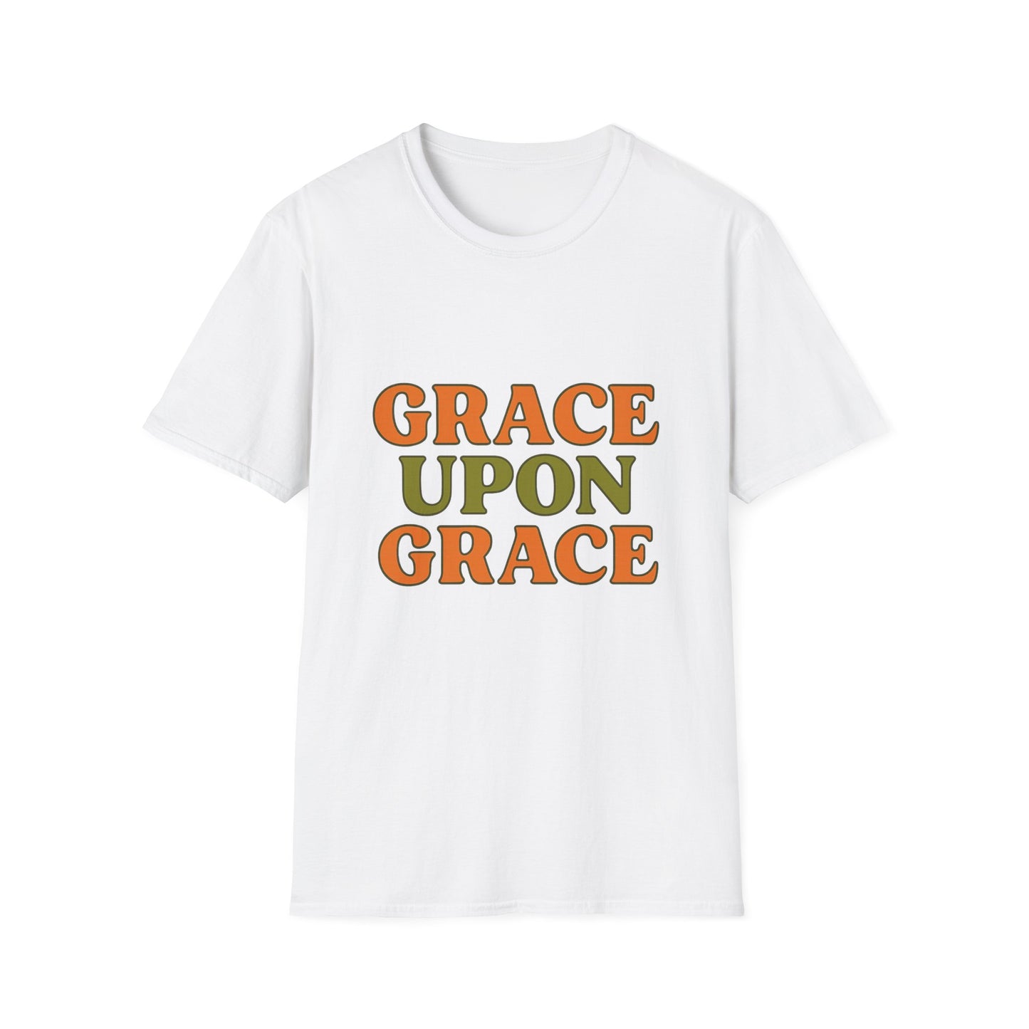 Grace Upon Grace Christian T-Shirt – Softstyle Jesus-Inspired Faith Tee for Women & Men.