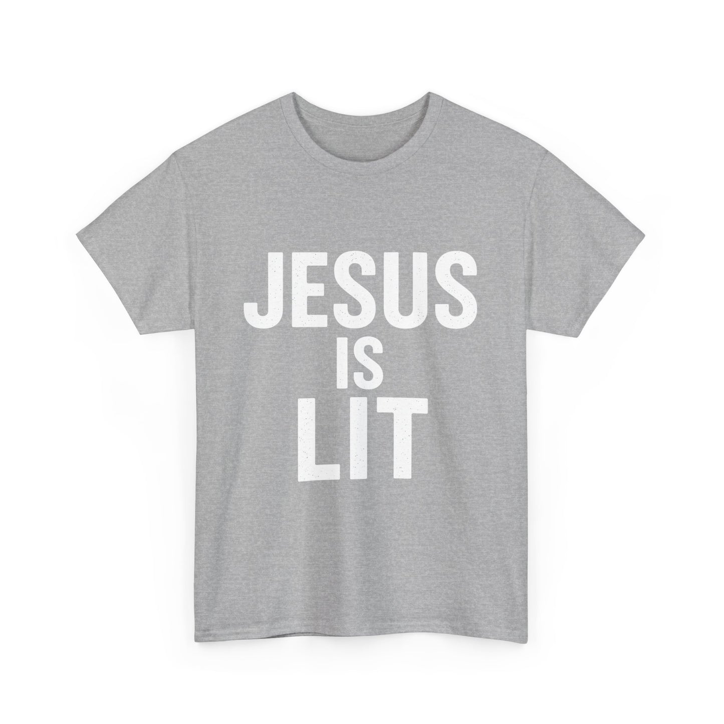 Jesus Is Lit Heavy Cotton Tee | Bold Christian Streetwear