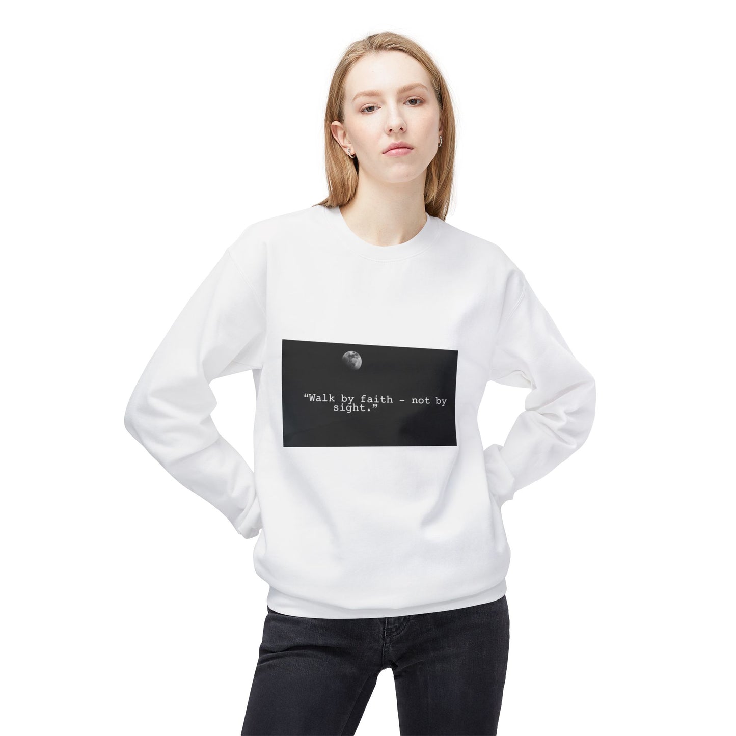 Faith-Inspired Fleece Crewneck Sweatshirt, Unisex Sweatshirt, Inspirational Gift, Cozy Layer, Casual Wear, Motivational Apparel