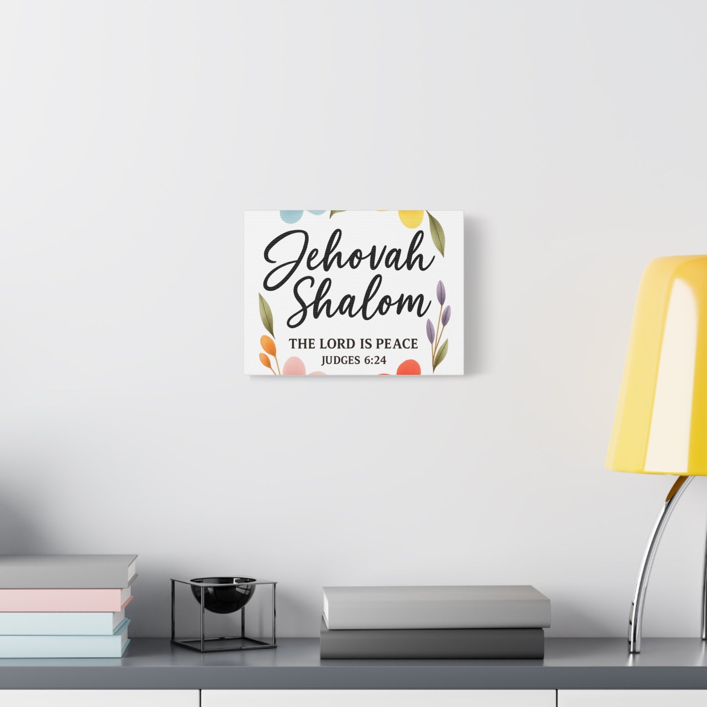 Jehovah Shalom Wall Art – The Lord Is Peace | Judges 6:24 Christian Decor -Matte Canvas, Stretched, 1.25"