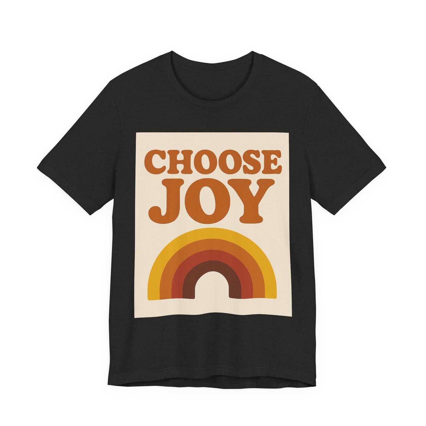 Retro Rainbow Choose Joy Tee, Unisex T-Shirt, Positive Vibes Shirt, Gift for Her, Summer Clothing, Joyful Apparel
