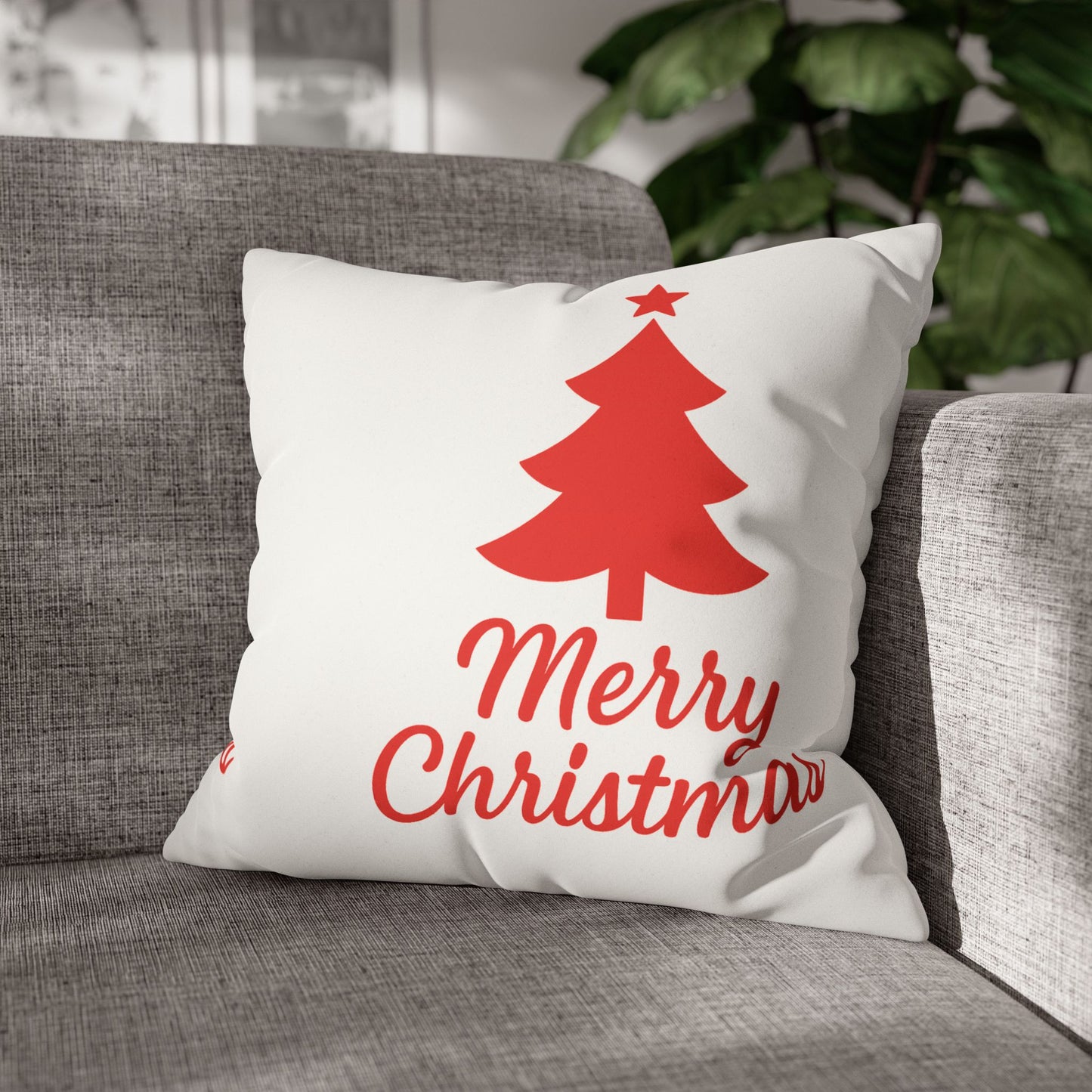 Merry Christmas Faux Suede Pillowcase