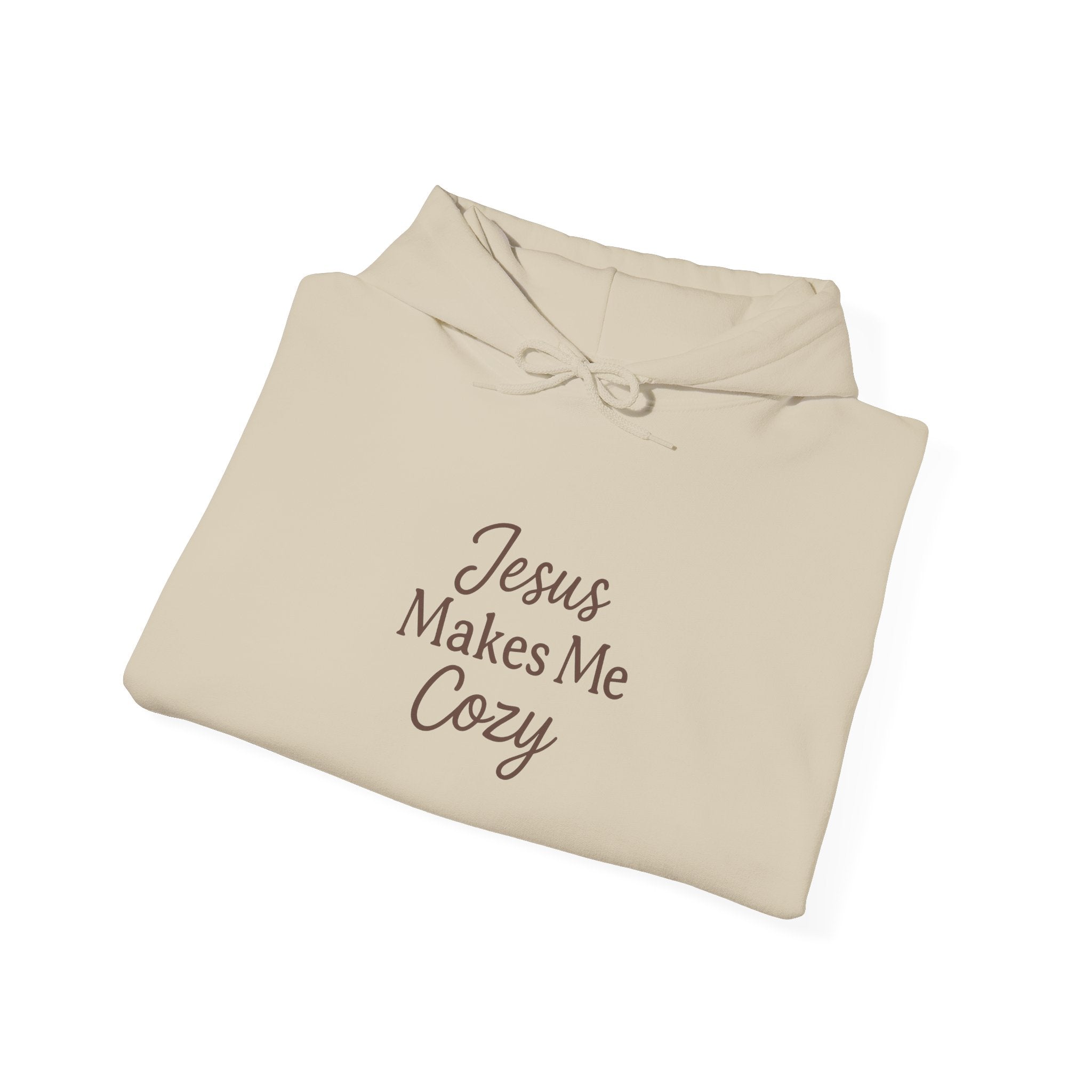Jesus Makes Me Cozy Hooded Sweatshirt | Christian Faith Hoodie | Lexad Designs I Comfort Pullover