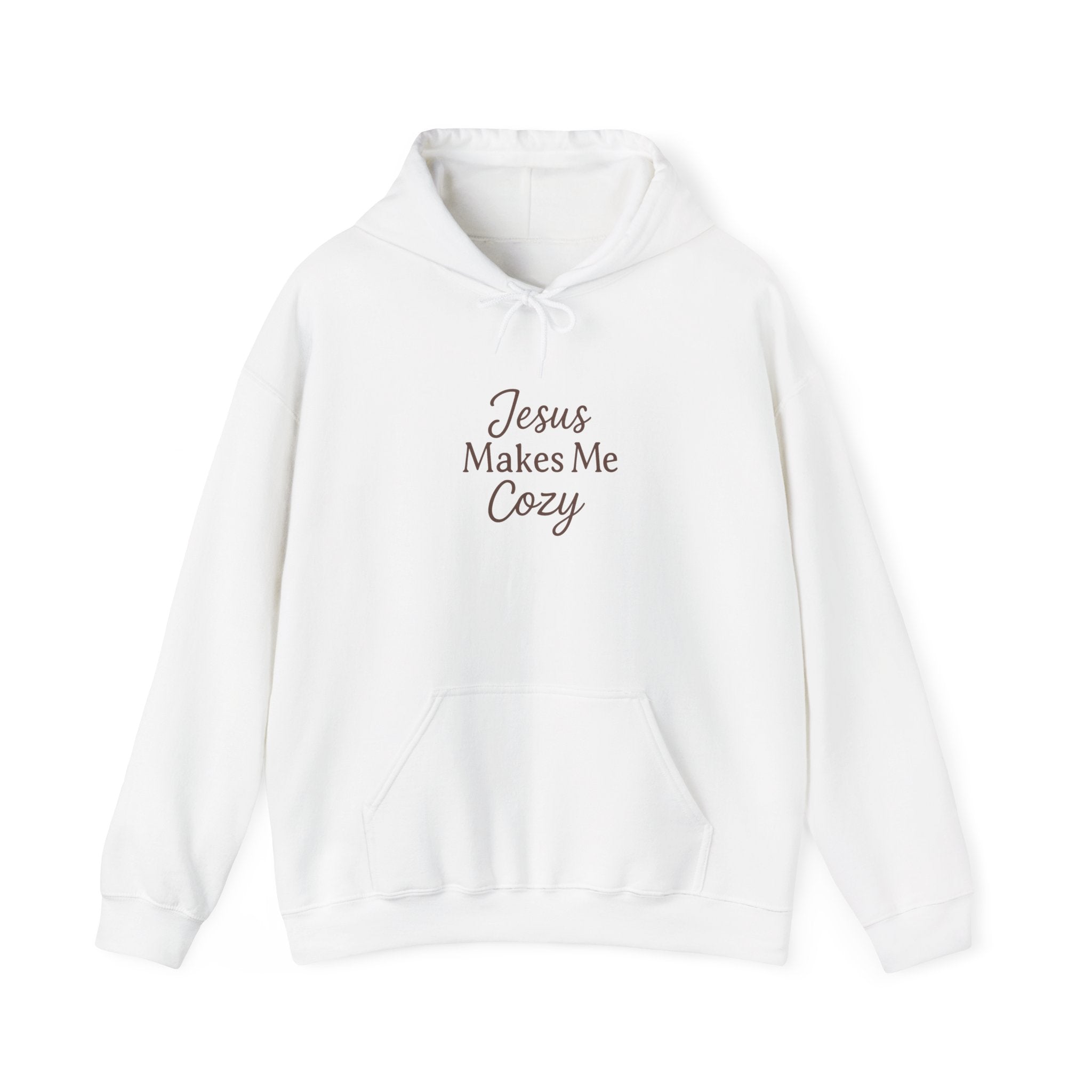Jesus Makes Me Cozy Hooded Sweatshirt | Christian Faith Hoodie | Lexad Designs I Comfort Pullover