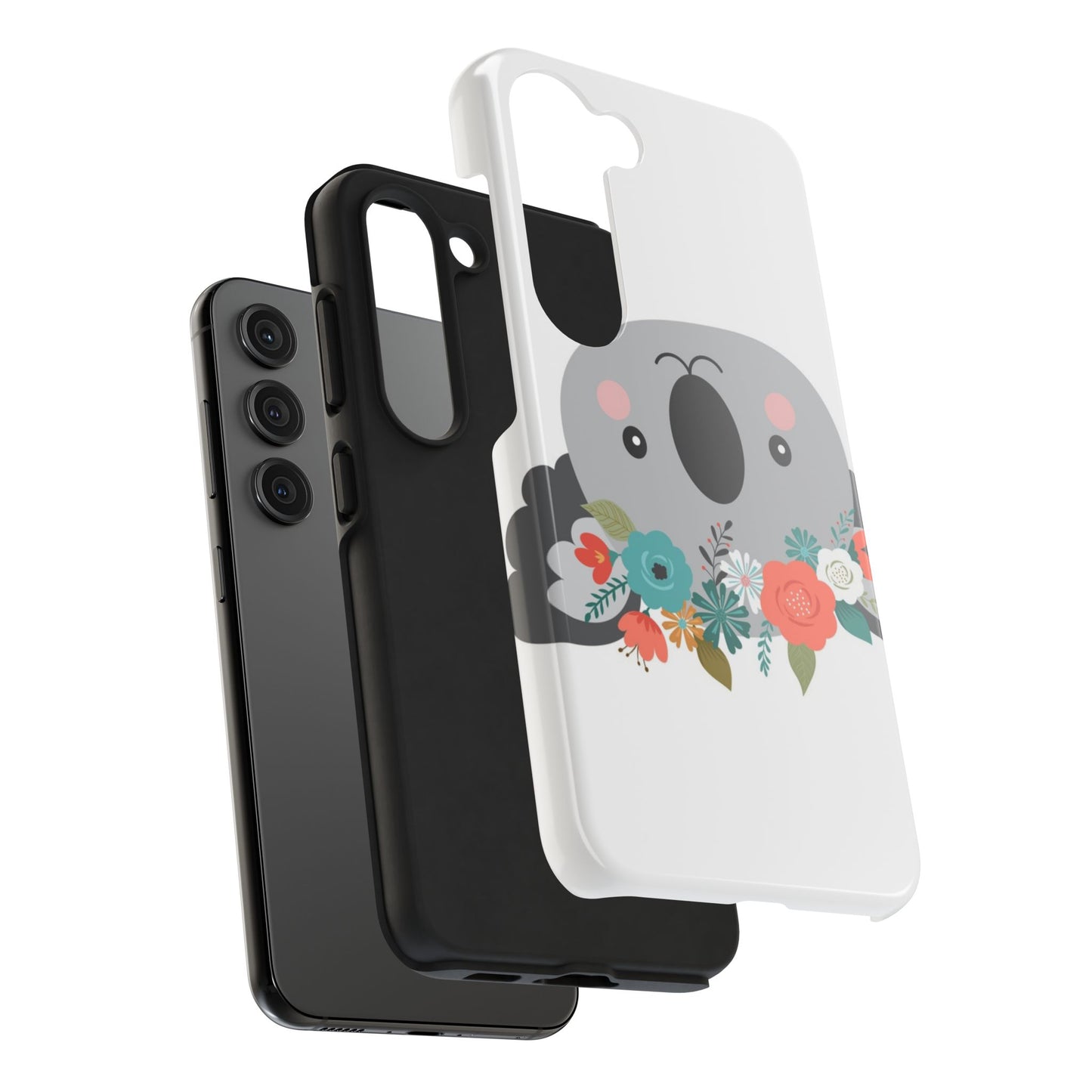 Cute Koala Floral Tough Phone Cases, Smartphone Protection, Nature Lover Gift, Animal Design, Koala Phone Cover