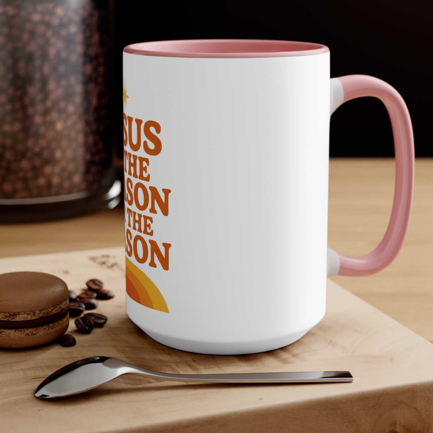 Christmas Accent Mug - "Jesus is the Reason for the Season"