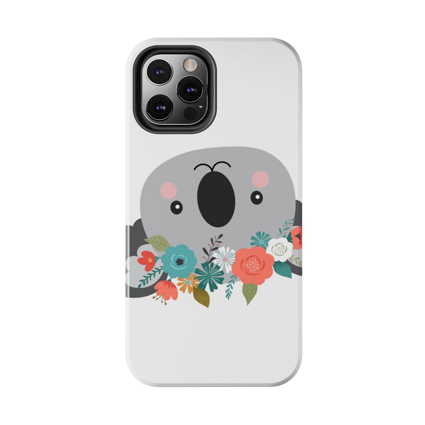 Cute Koala Floral Tough Phone Cases, Smartphone Protection, Nature Lover Gift, Animal Design, Koala Phone Cover