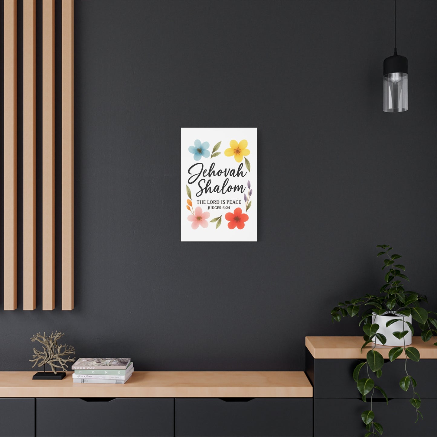Jehovah Shalom Wall Art – The Lord Is Peace | Judges 6:24 Christian Decor -Matte Canvas, Stretched, 1.25"