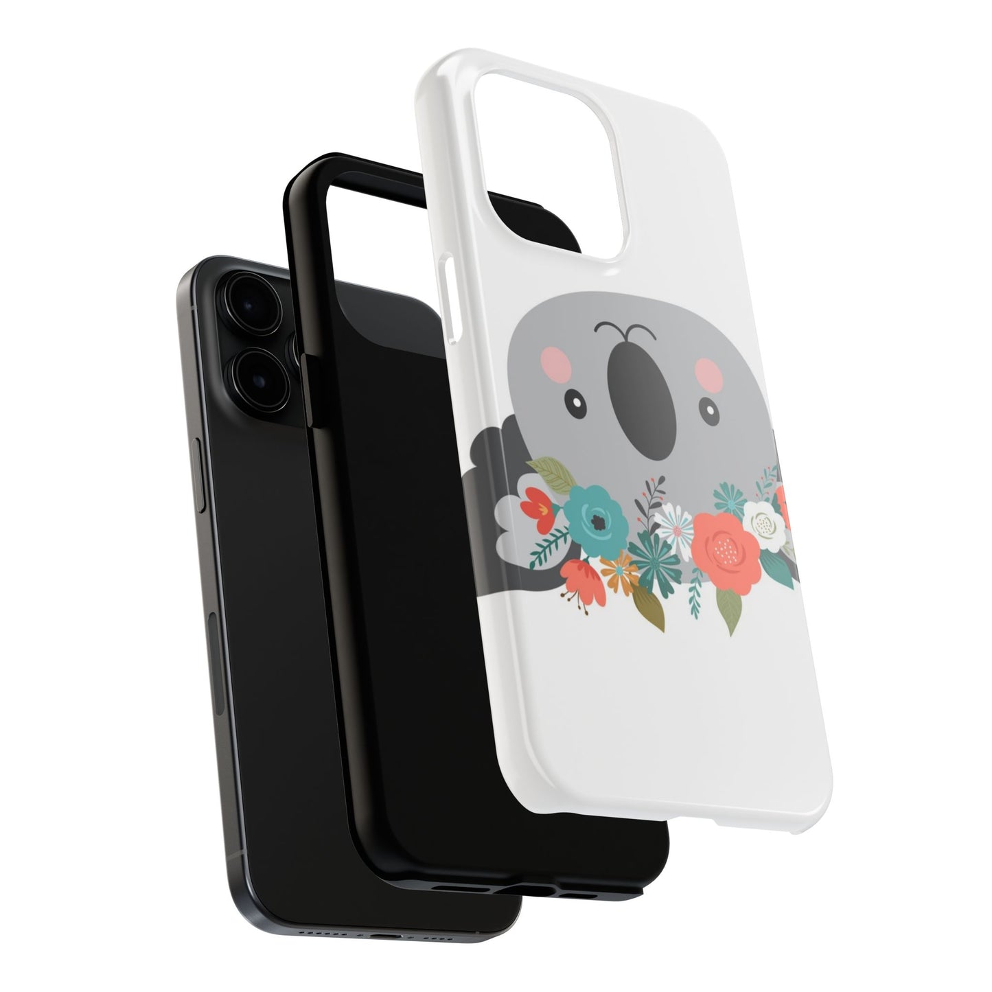 Cute Koala Floral Tough Phone Cases, Smartphone Protection, Nature Lover Gift, Animal Design, Koala Phone Cover