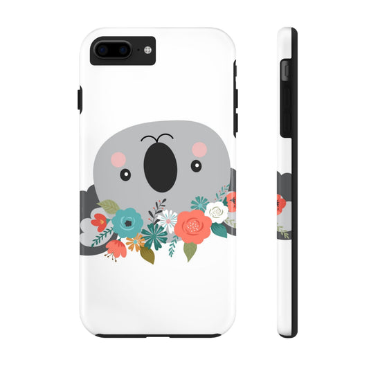 Cute Koala Floral Tough Phone Cases, Smartphone Protection, Nature Lover Gift, Animal Design, Koala Phone Cover