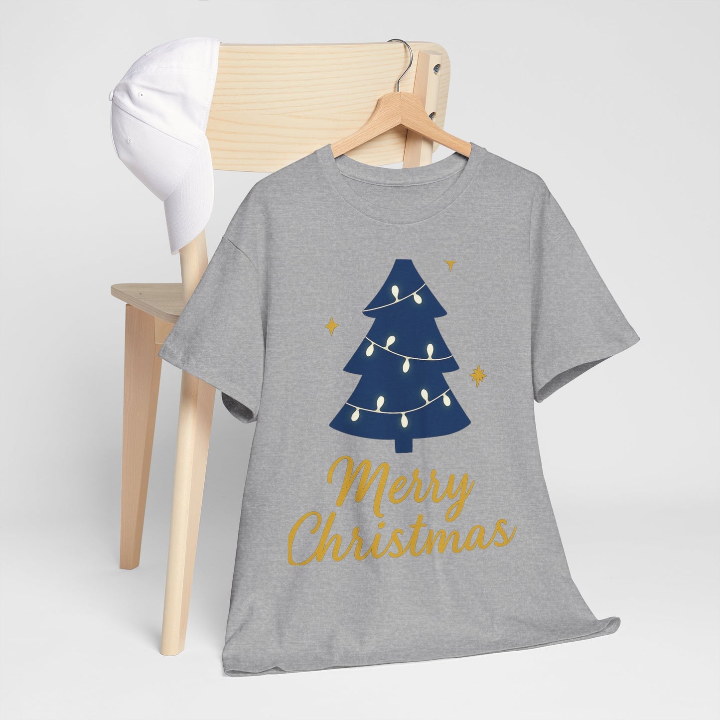 Merry Christmas Unisex Heavy Cotton Tee – Faith-Inspired Holiday Shirt