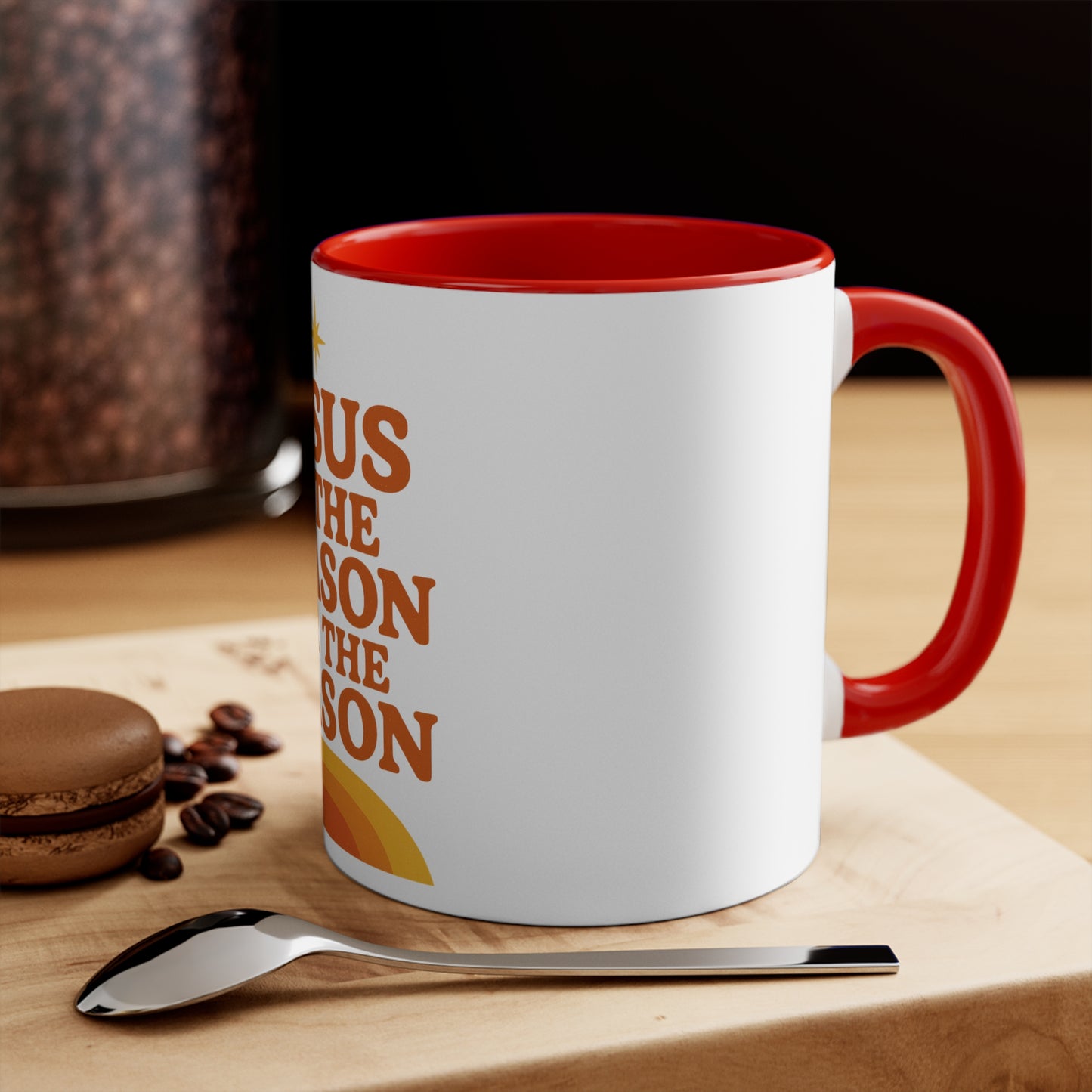 Christmas Accent Mug - "Jesus is the Reason for the Season"