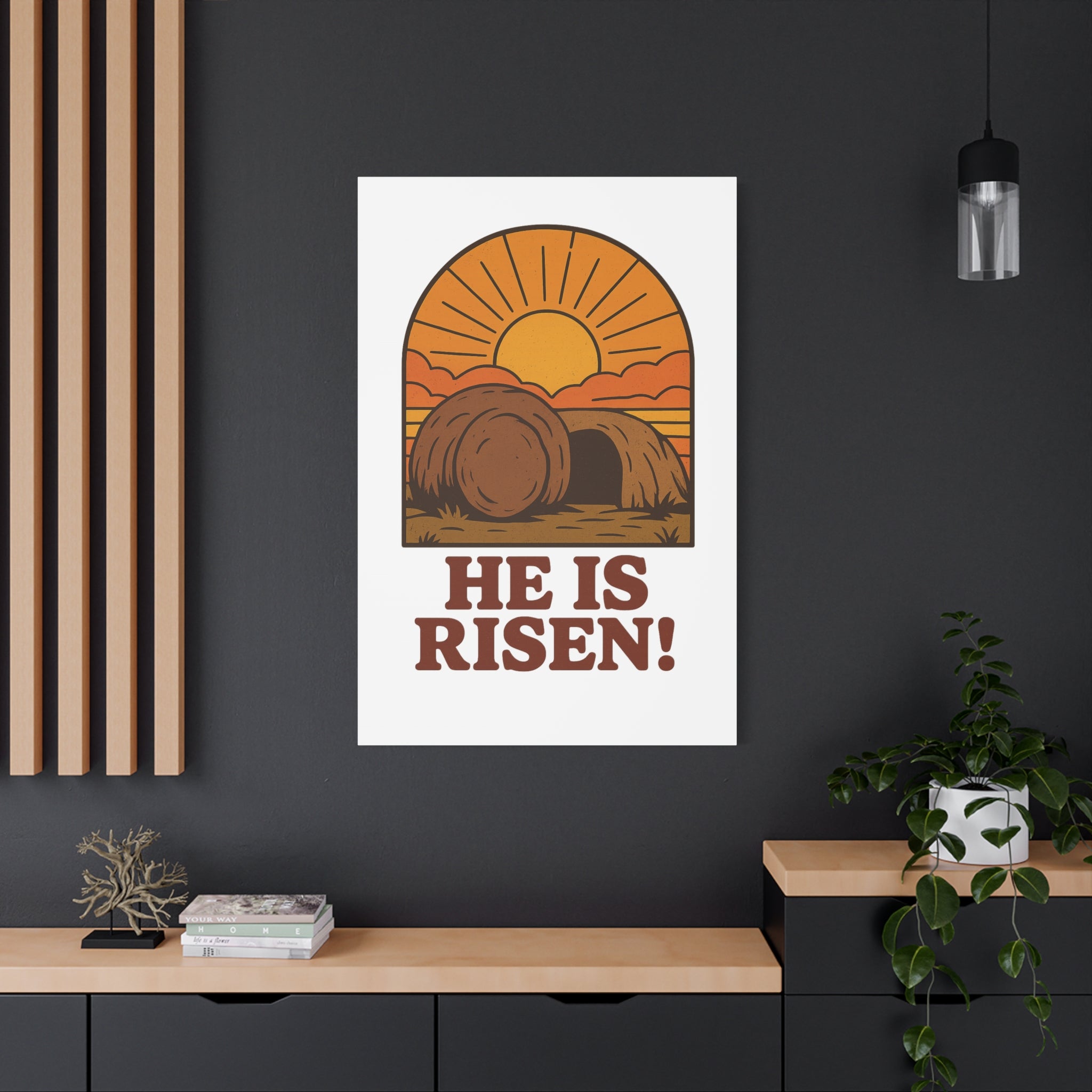 He Is Risen Wall Art | Empty Tomb Christian Poster | Easter Resurrection Morning Home Decor