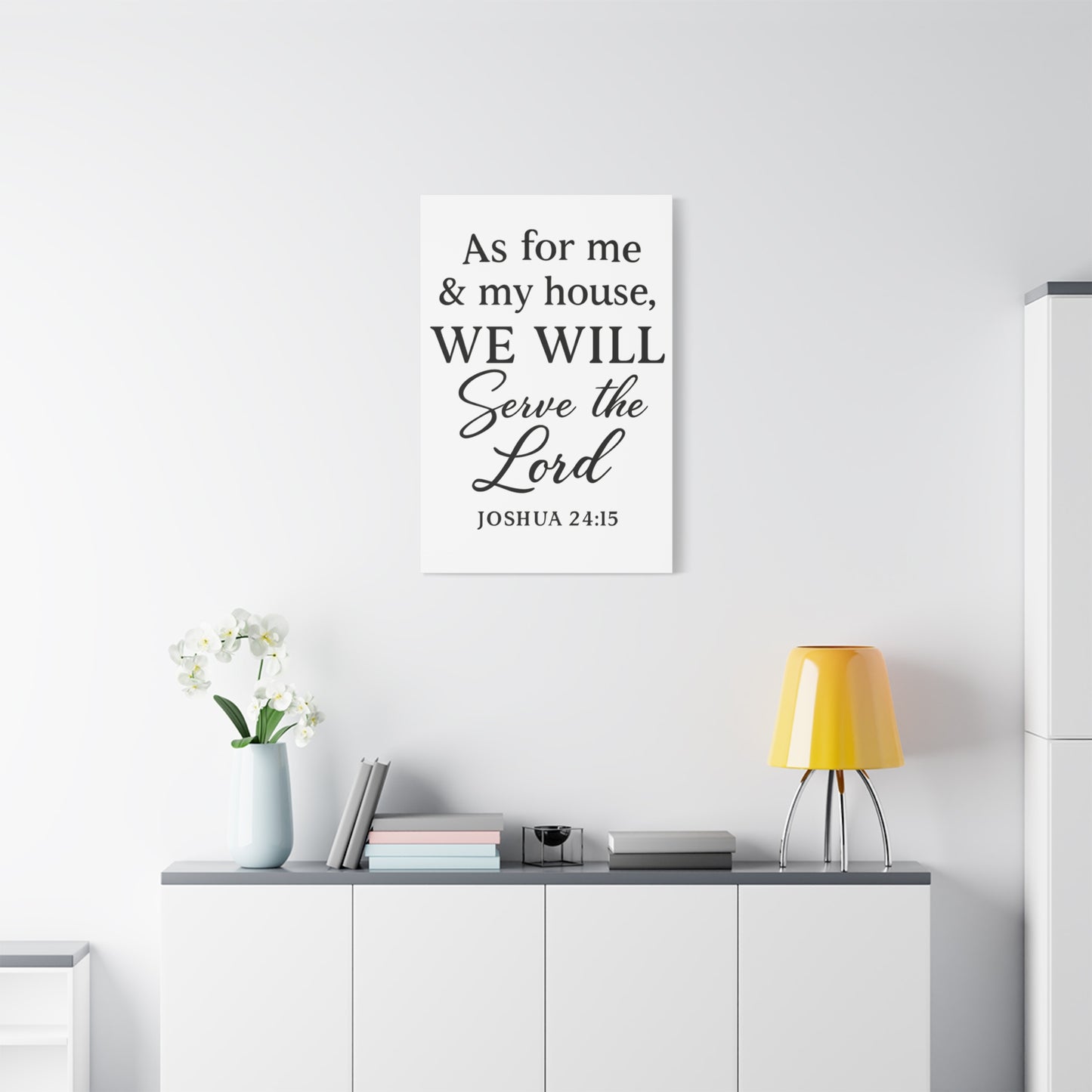 As for Me and My House We Will Serve the Lord Wall Art | Joshua 24:15 Scripture Decor - Matte Canvas, Stretched, 1.25"