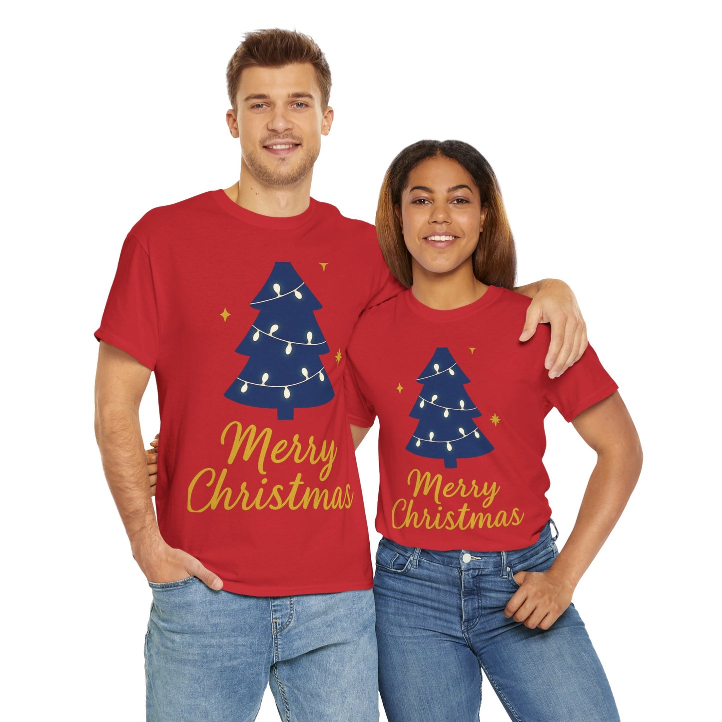 Merry Christmas Unisex Heavy Cotton Tee – Faith-Inspired Holiday Shirt