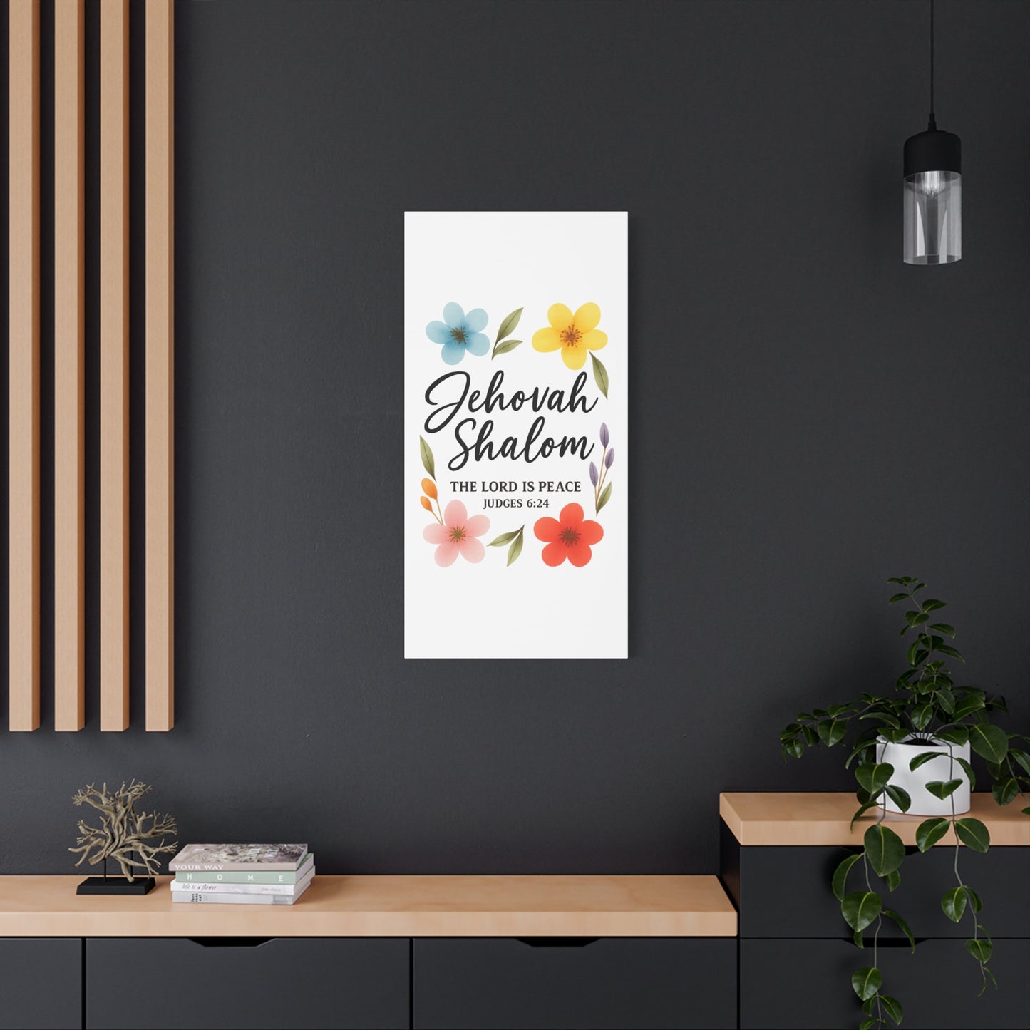 Jehovah Shalom Wall Art – The Lord Is Peace | Judges 6:24 Christian Decor -Matte Canvas, Stretched, 1.25"