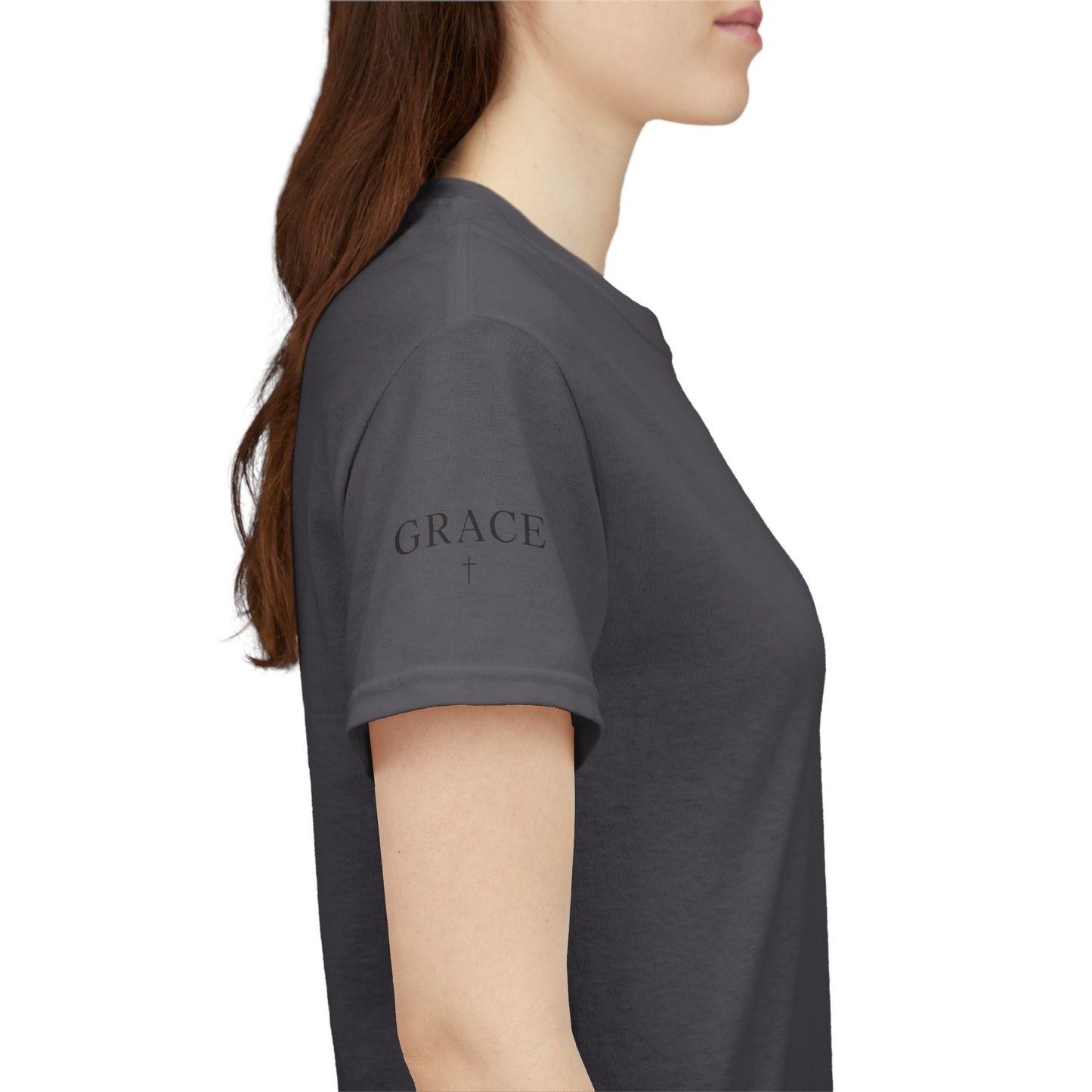 Grace Cross Sleeve Unisex Heavy Cotton T-Shirt | Faith Apparel
