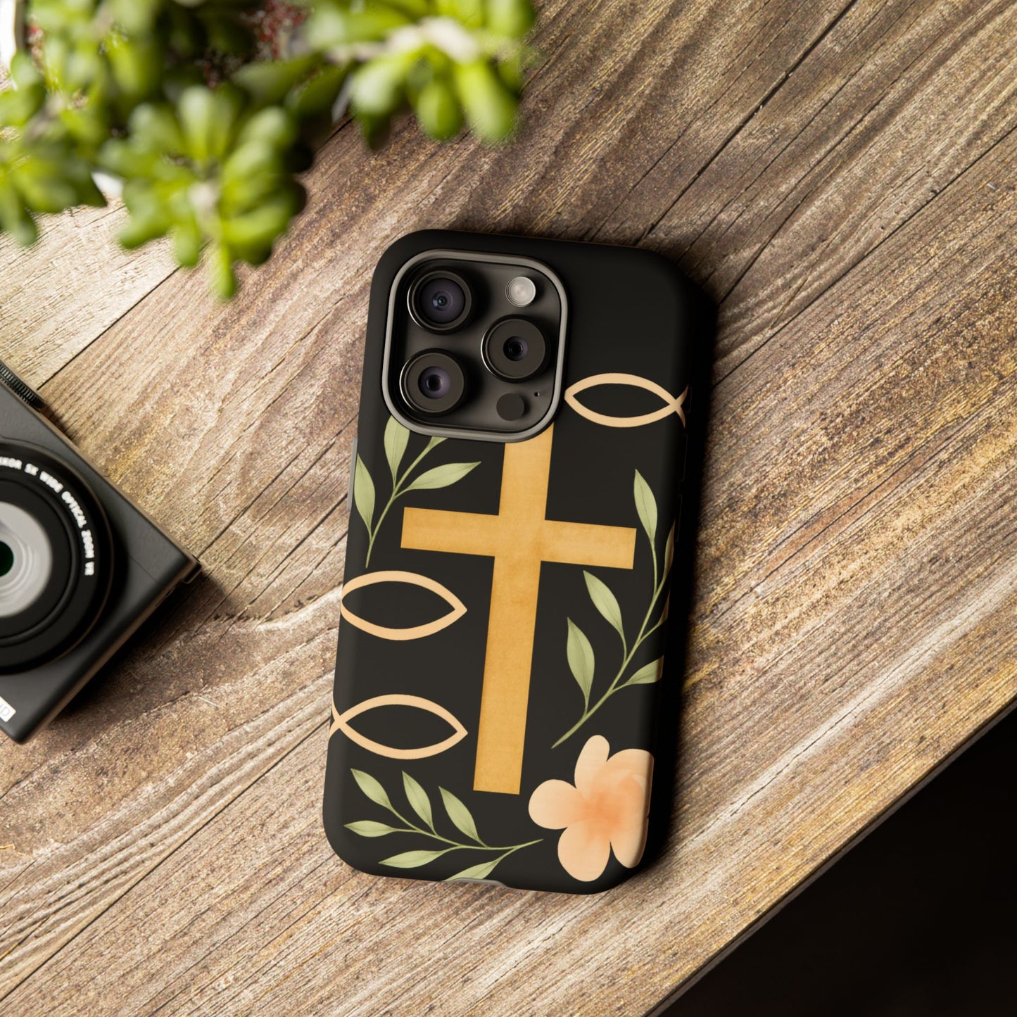 Christian Faith Phone Case with Floral Design