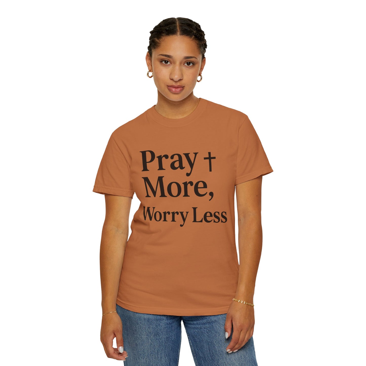 Pray More Worry Less Christian T-Shirt | Inspirational Unisex Tee