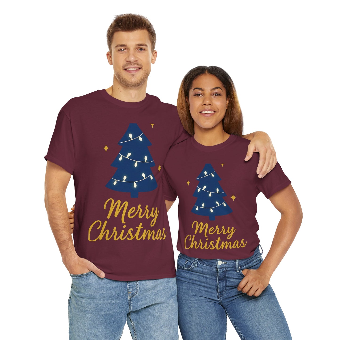 Merry Christmas Unisex Heavy Cotton Tee – Faith-Inspired Holiday Shirt