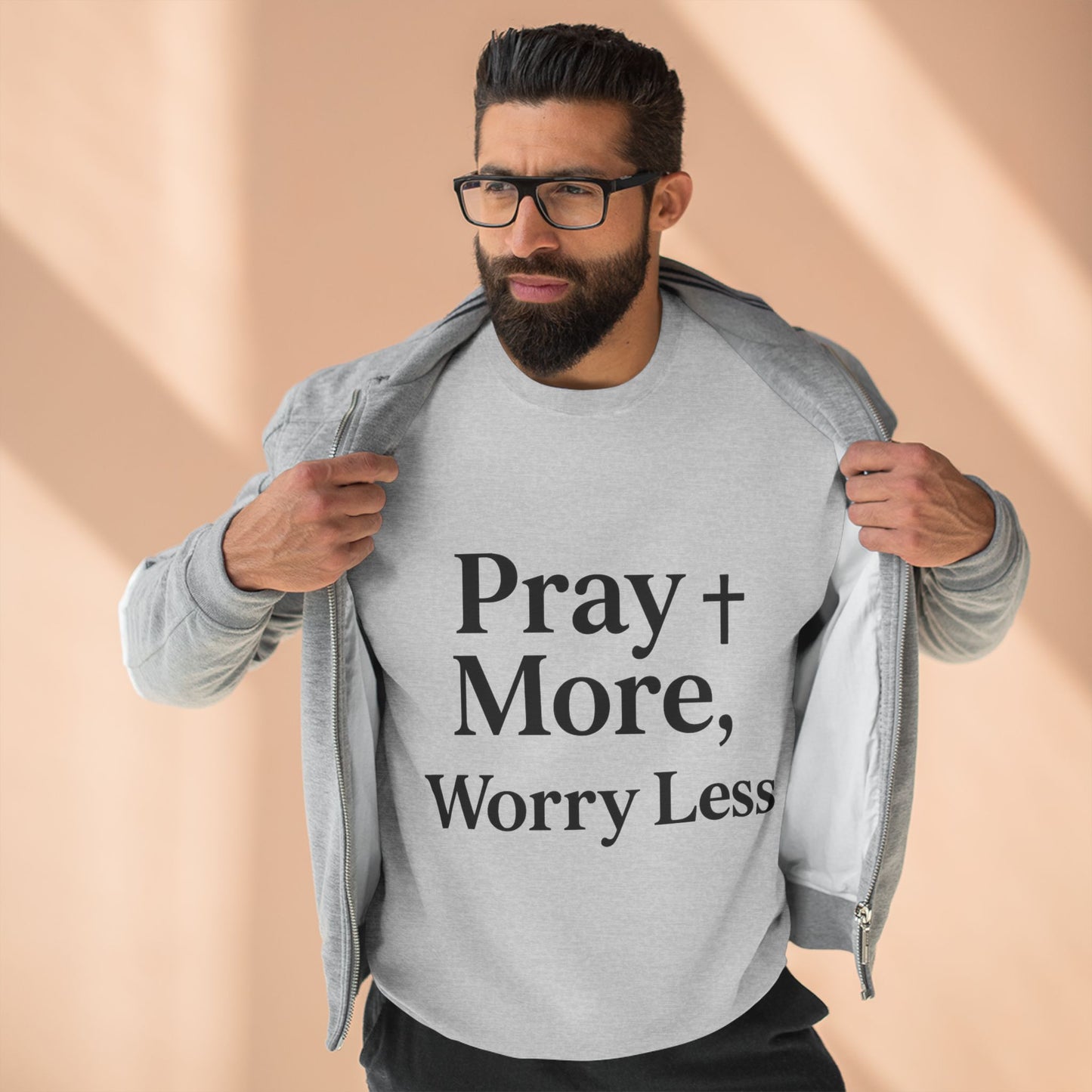 Pray More Worry Less Christian Sweatshirt | Inspirational Unisex Sweatshirt