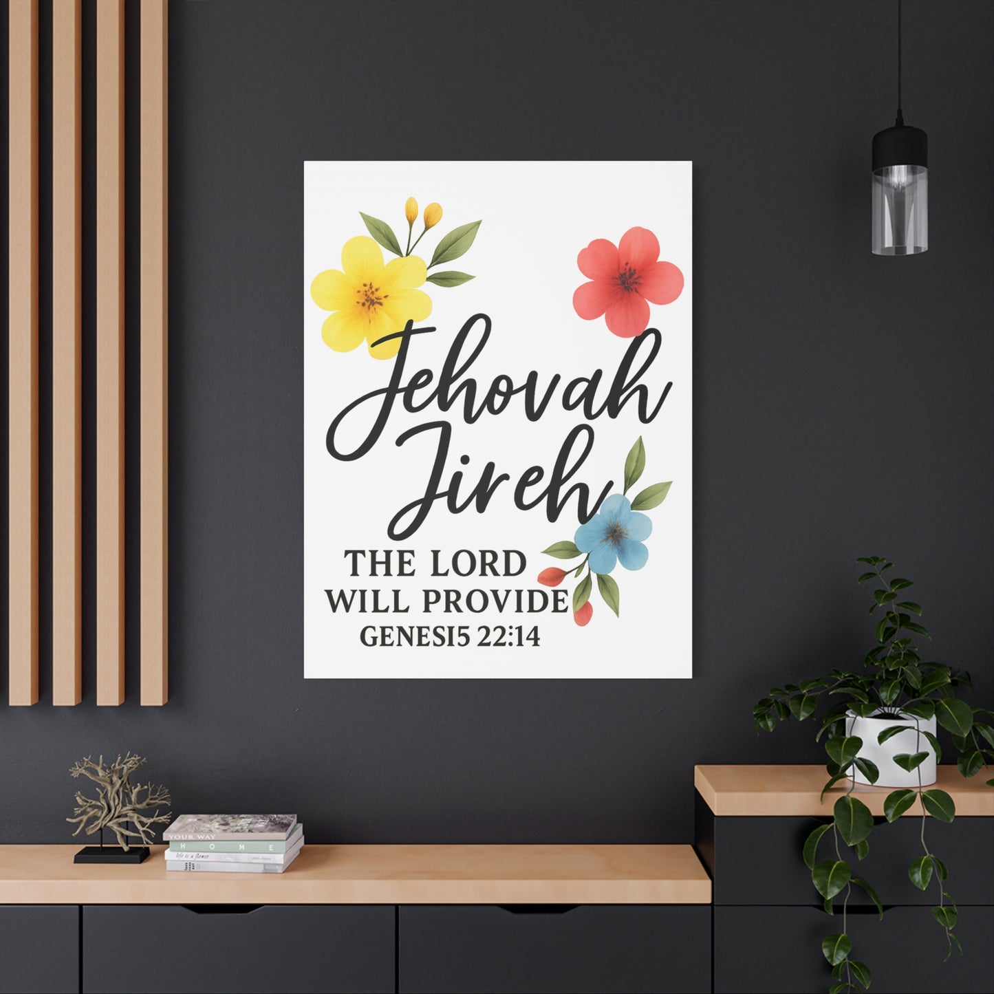 Jehova Jireh Wall Art – Genesis 24:14 Scripture Print for Home Decor Matte Canvas, Stretched, 1.25"