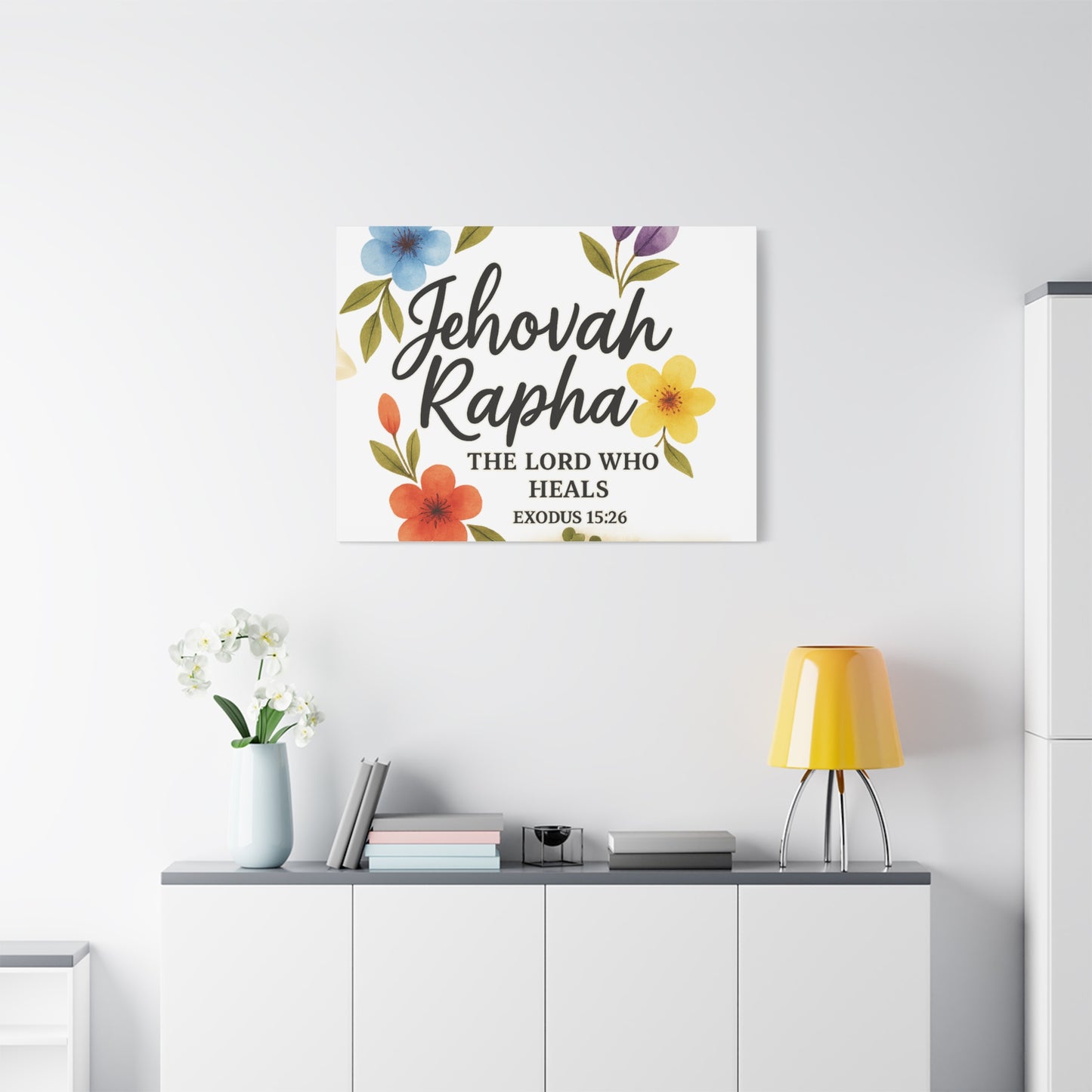 Jehovah Rapha Wall Art – The Lord Who Heals | Exodus 15:26 Christian Decor