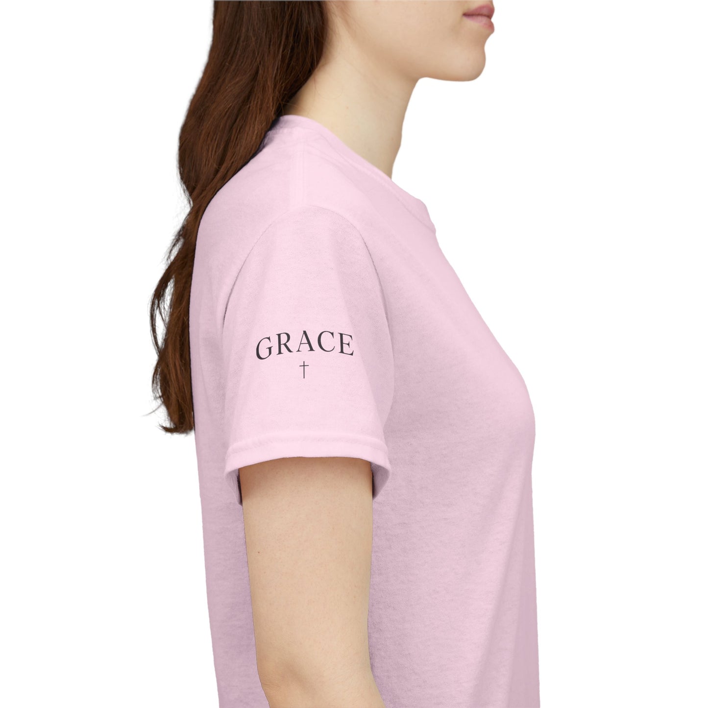 Grace Cross Sleeve Unisex Heavy Cotton T-Shirt | Faith Apparel