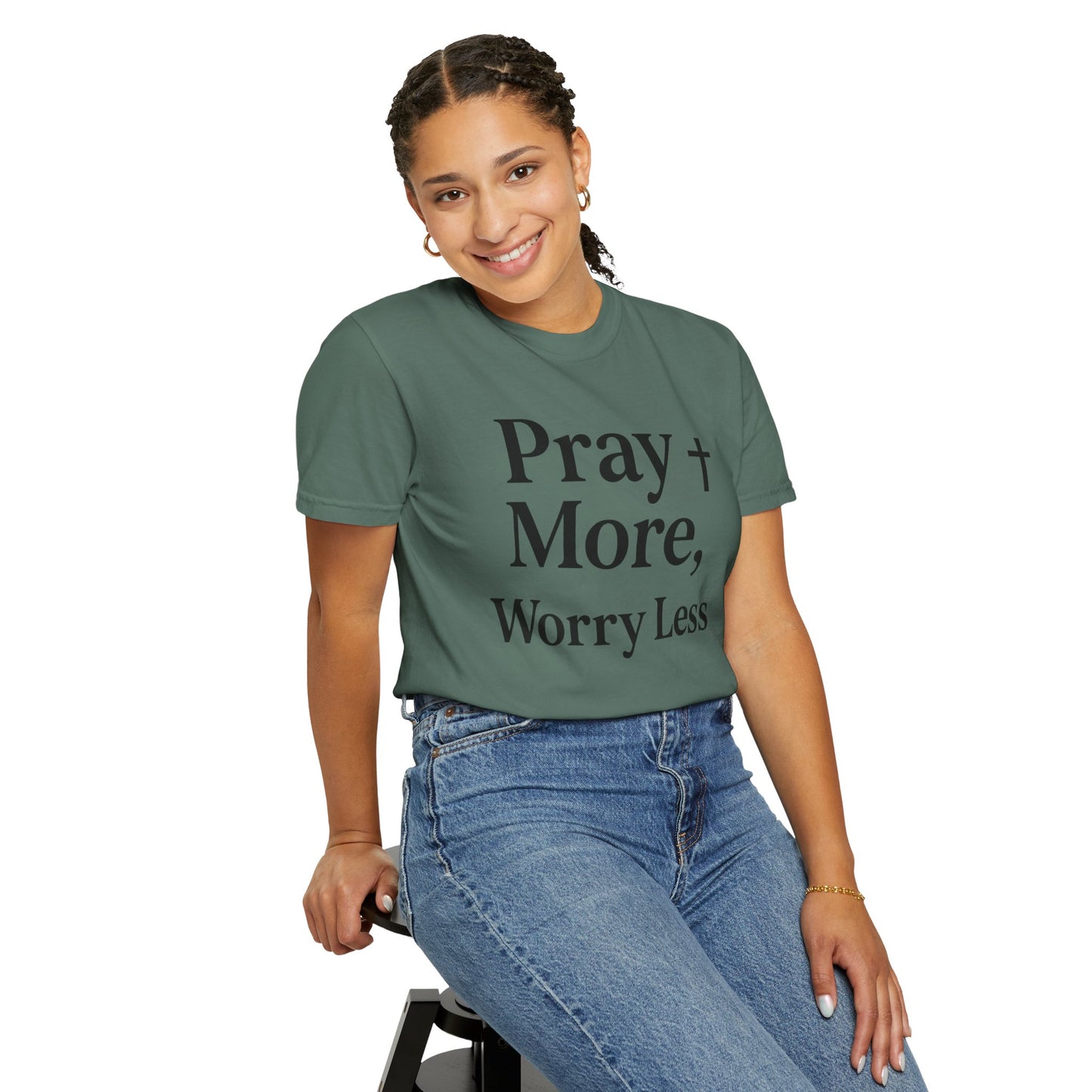 Pray More Worry Less Christian T-Shirt | Inspirational Unisex Tee