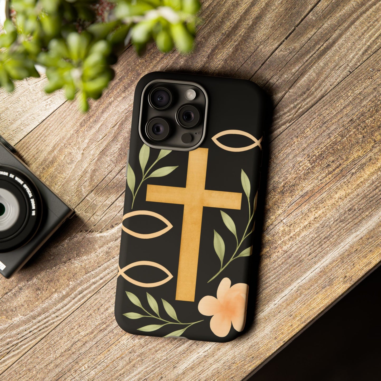 Christian Faith Phone Case with Floral Design