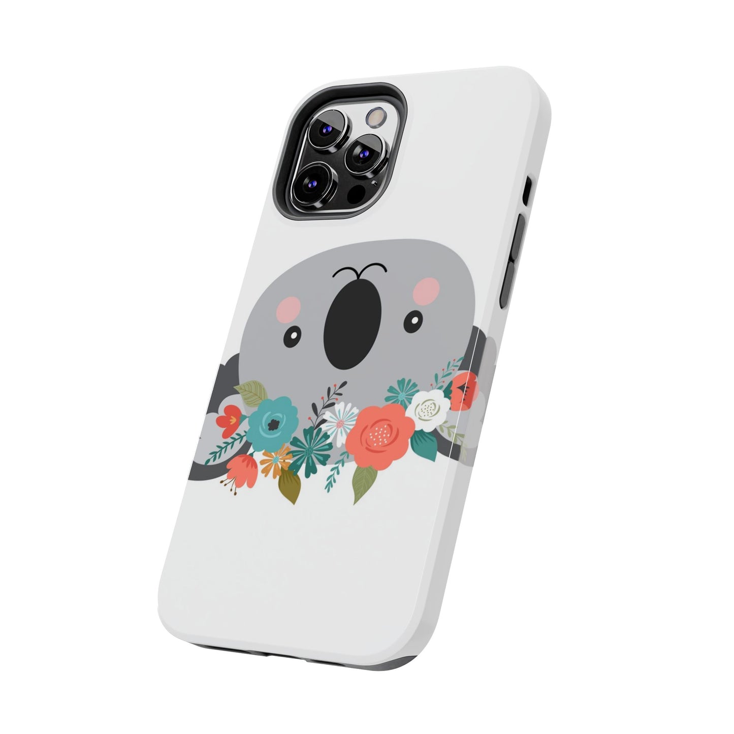 Cute Koala Floral Tough Phone Cases, Smartphone Protection, Nature Lover Gift, Animal Design, Koala Phone Cover