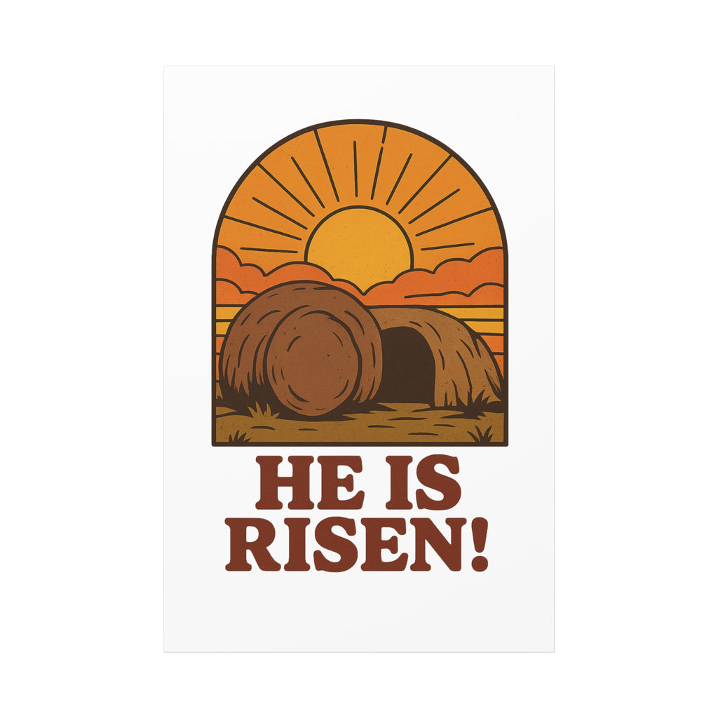 He Is Risen Wall Art | Empty Tomb Christian Poster | Easter Resurrection Morning Home Decor