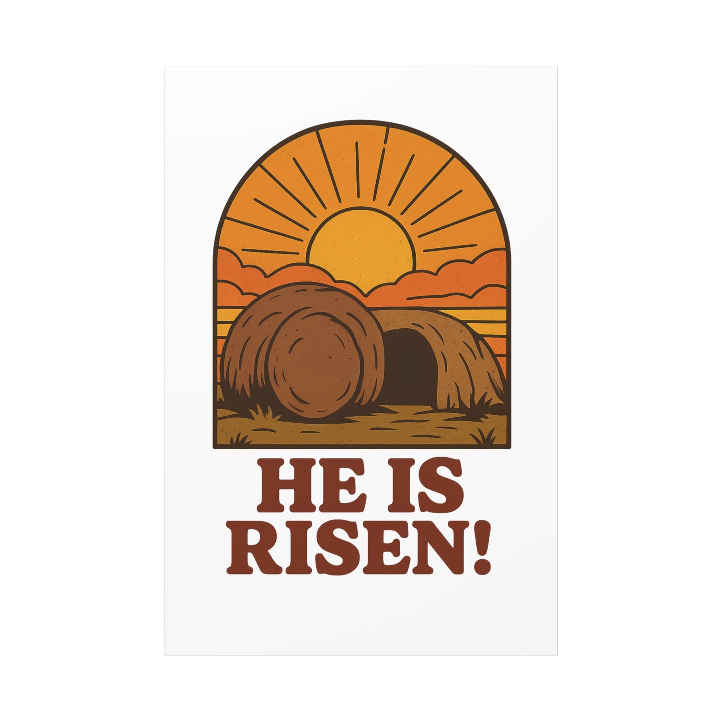He Is Risen Wall Art | The Empty Tomb Christian Poster – Resurrection Morning Decor.