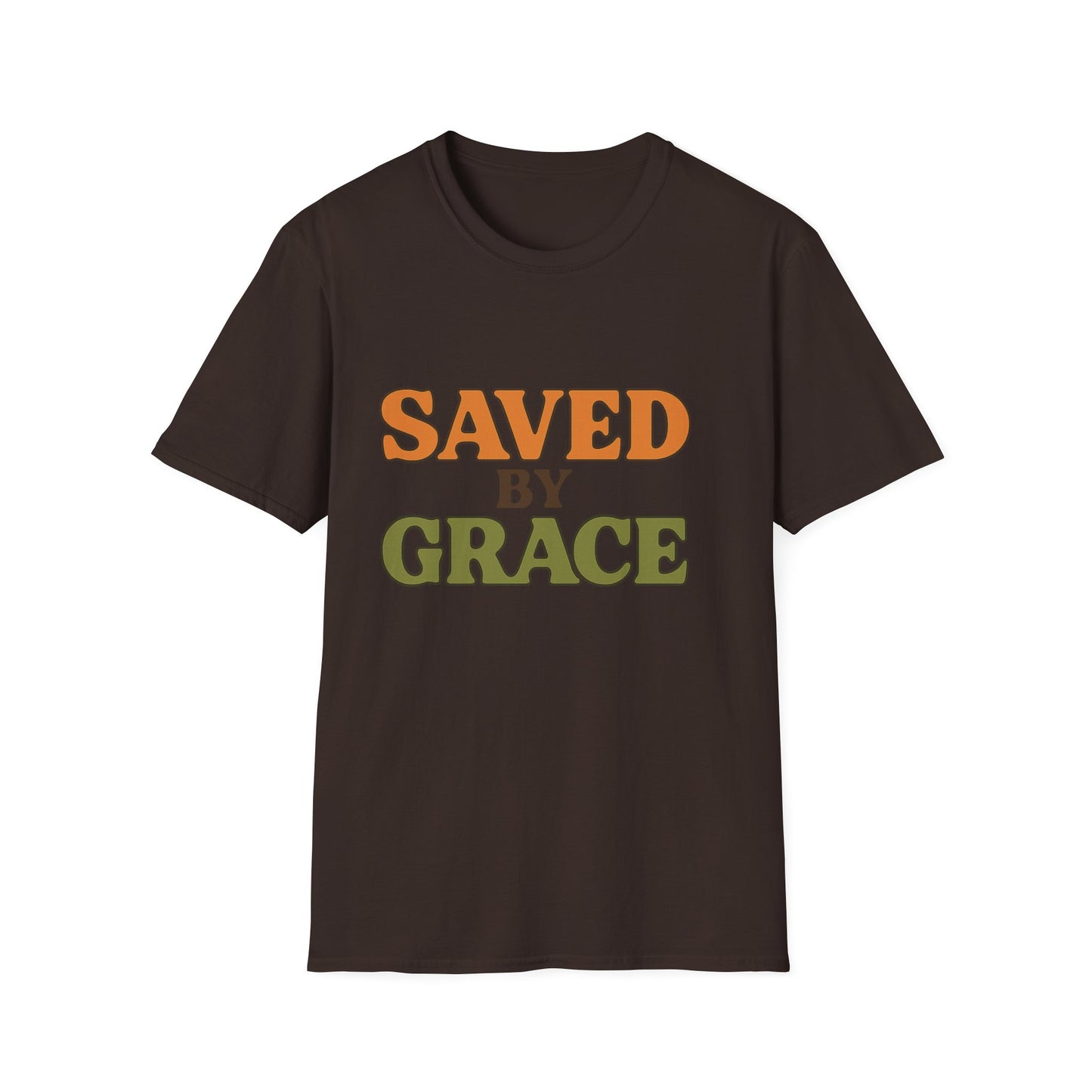 Saved by Grace Christian T-Shirt – Softstyle Faith Tee for Women & Men.