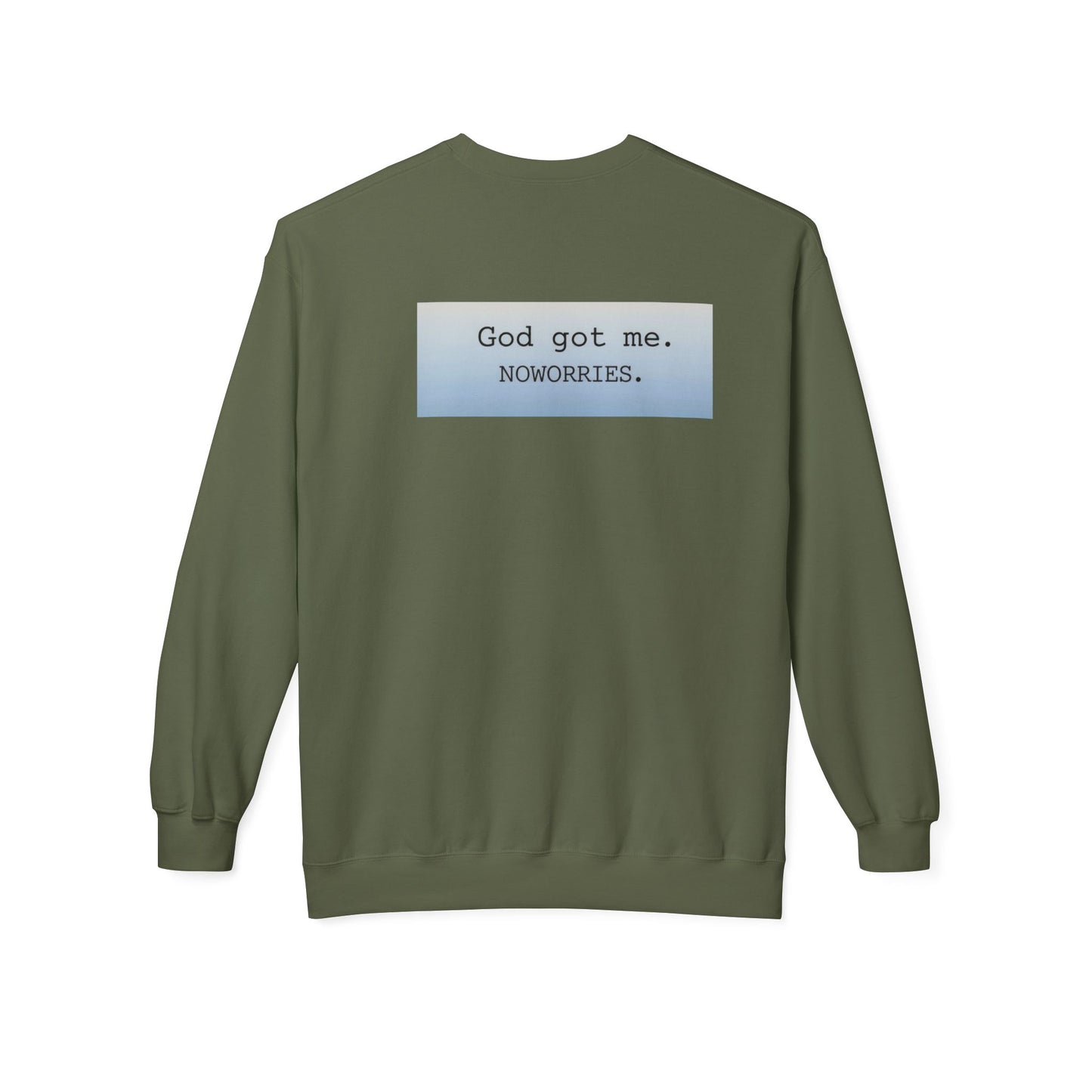 Cozy Inspirational Crewneck Sweatshirt with 'God Got Me. No Worries.' Slogan, Gift for Faith Lovers, Relaxed Casual Wear, Spiritual [...]