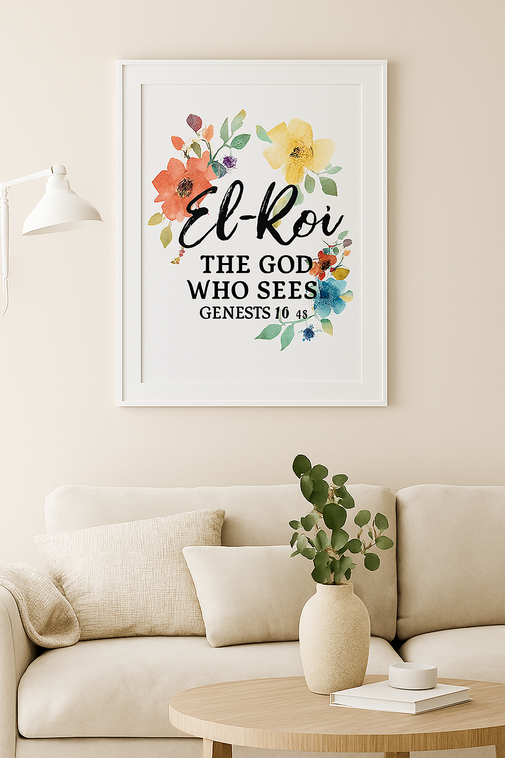 El-Roi Wall Art – The God Who Sees | Genesis 16:13 Christian Decor Matte Canvas, Stretched, 1.25"