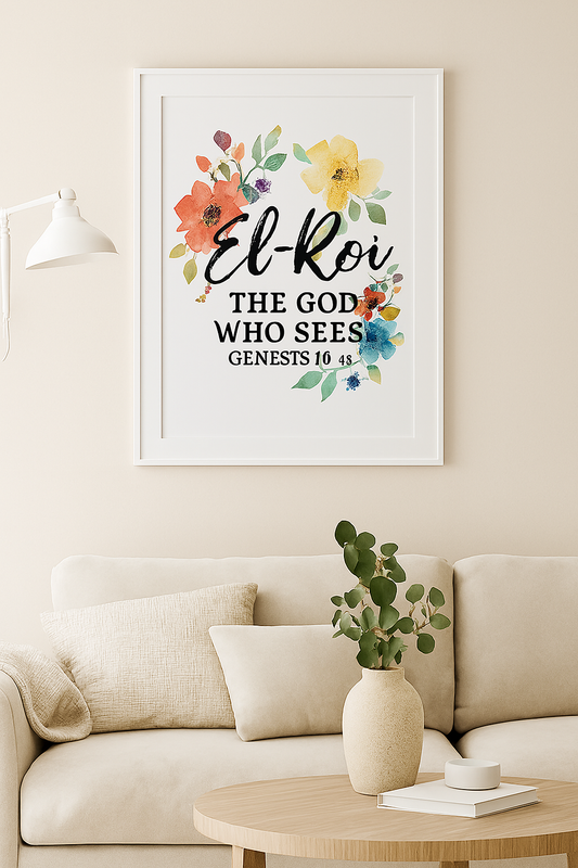 El-Roi Wall Art – The God Who Sees | Genesis 16:13 Christian Decor Matte Canvas, Stretched, 1.25"