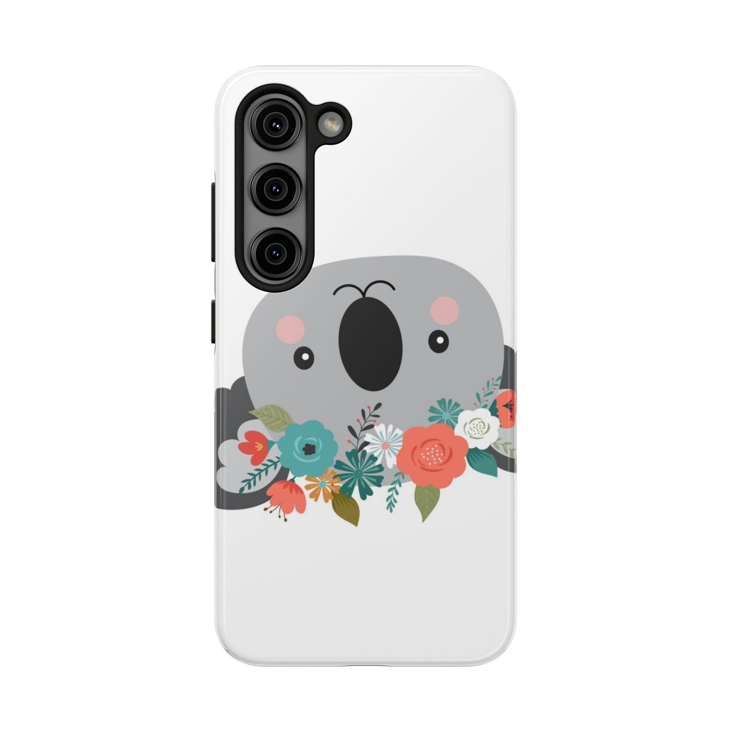 Cute Koala Floral Tough Phone Cases, Smartphone Protection, Nature Lover Gift, Animal Design, Koala Phone Cover
