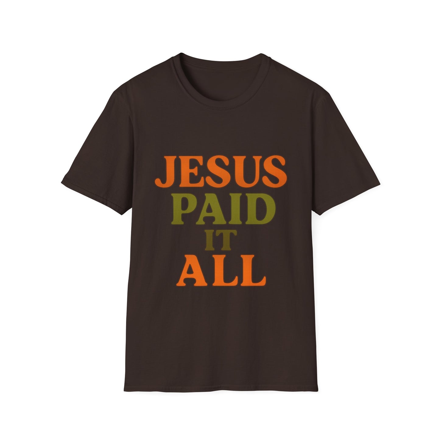 Jesus Paid It All Christian T-Shirt – Softstyle Hymn-Inspired Faith Tee for Women & Men.